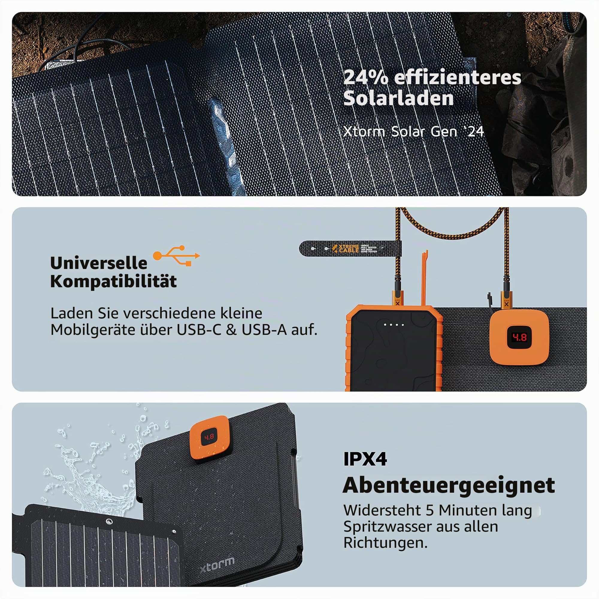 Xtorm SolarBooster 28W - Foldable Solar Panel Black Neu