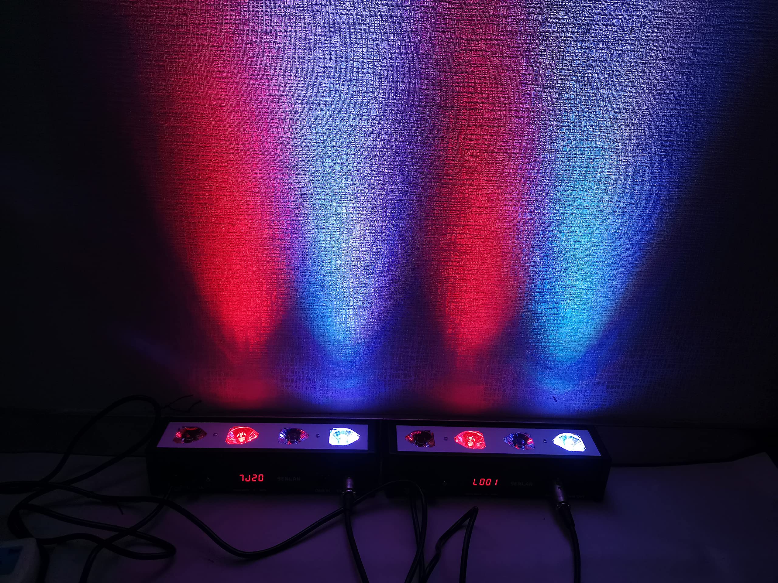LED Par Bar Stage Light, SENLAN 4 Pieces x 3 W Wall Washer RGB 3-in-1 LED and Full Aluminium House of 7th DMX512 for Disco/Party/Theatre