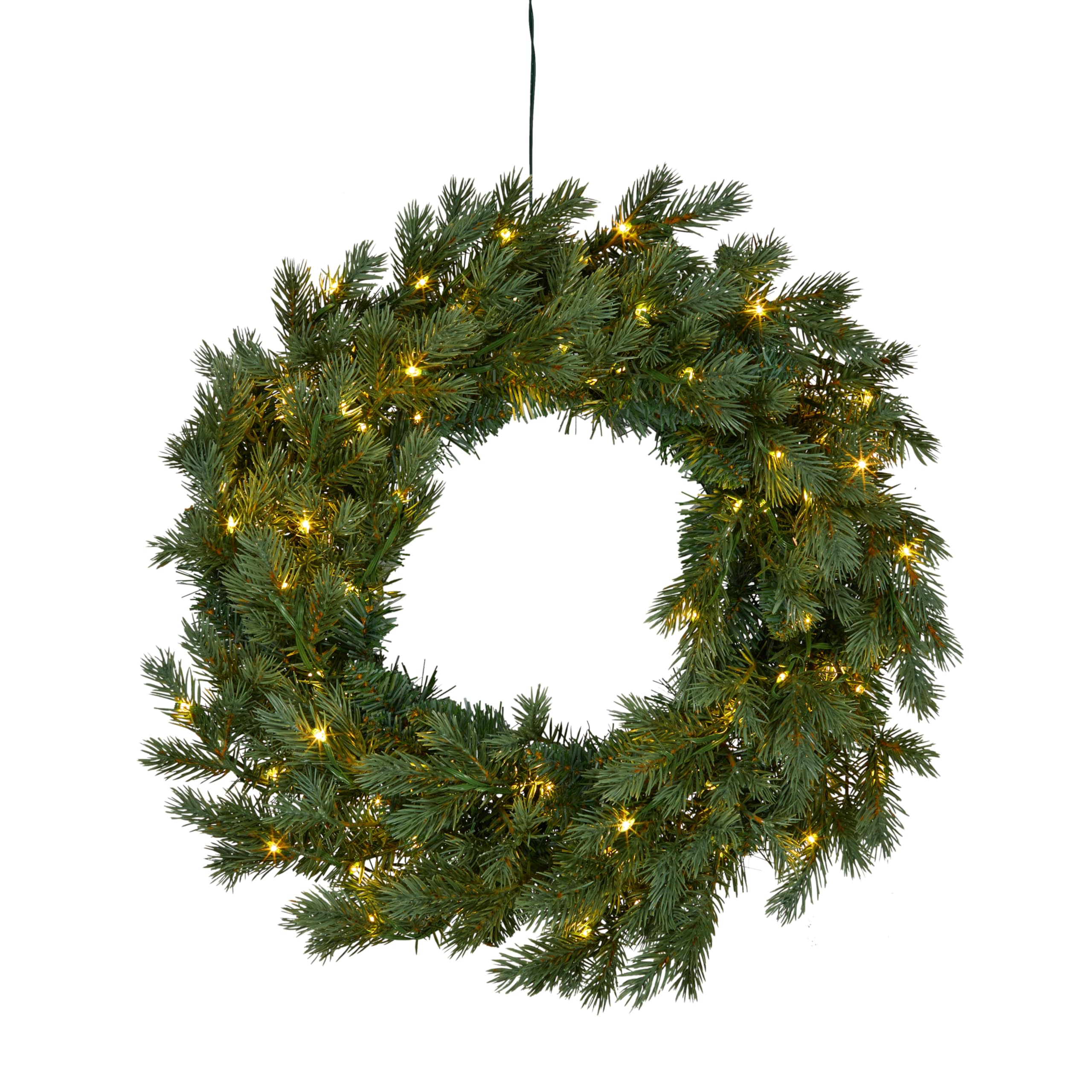 Lights4fun 45cm Dual LED Weihnachtskranz beleuchtet Adventskranz Tannenkranz Künstlich Tannen Deko Weihnachten Türkranz Tanne Weihnachtskranz Outdoor Deko Adventskranz
