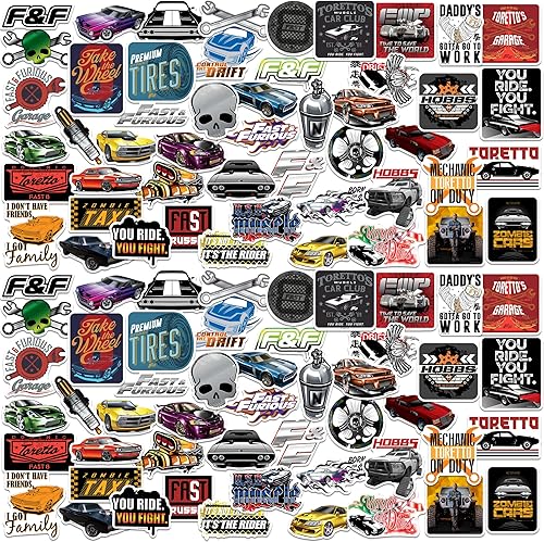 Miniatura 1 de Fast & Furious - Paquete variado de calcomanías de vinilo grandes de lujo, para laptop, botella de agua, álbumes de recortes, tableta, monopatín,
