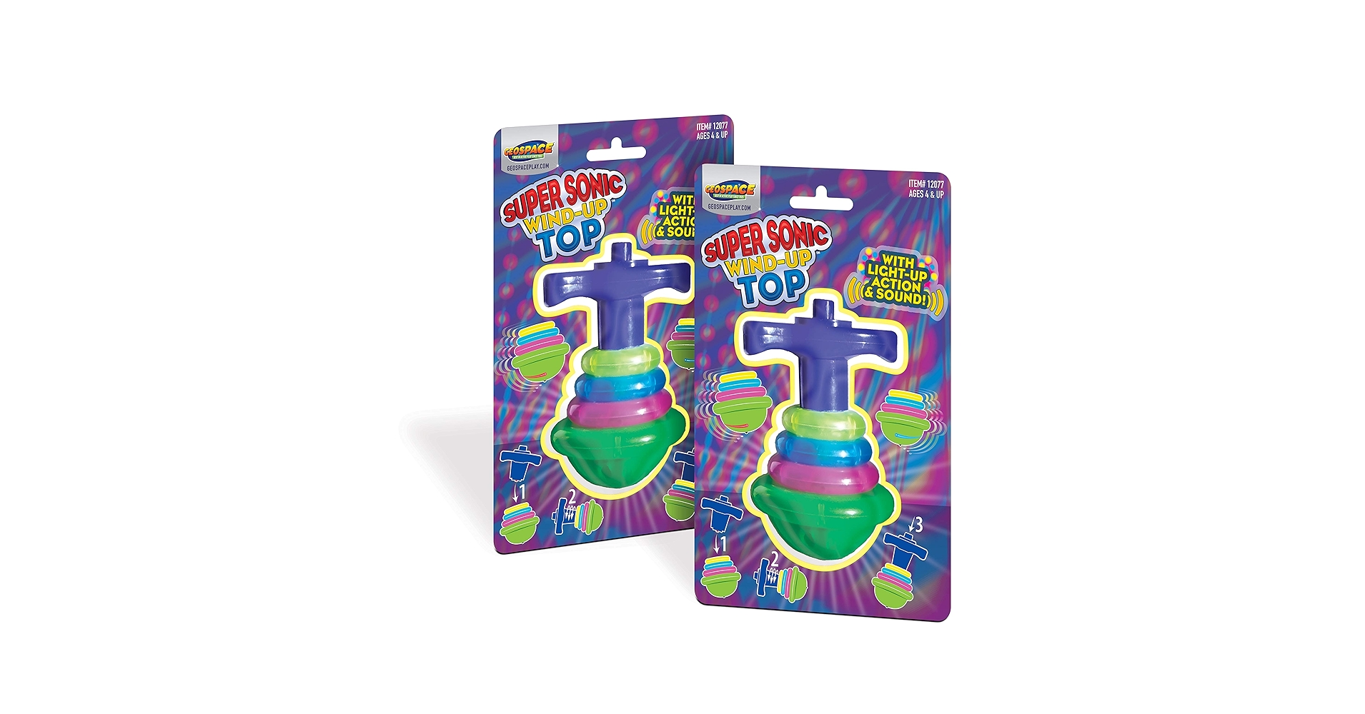 Amazon.com: Geospace Super Sonic Wind-Up Spinning Tops with