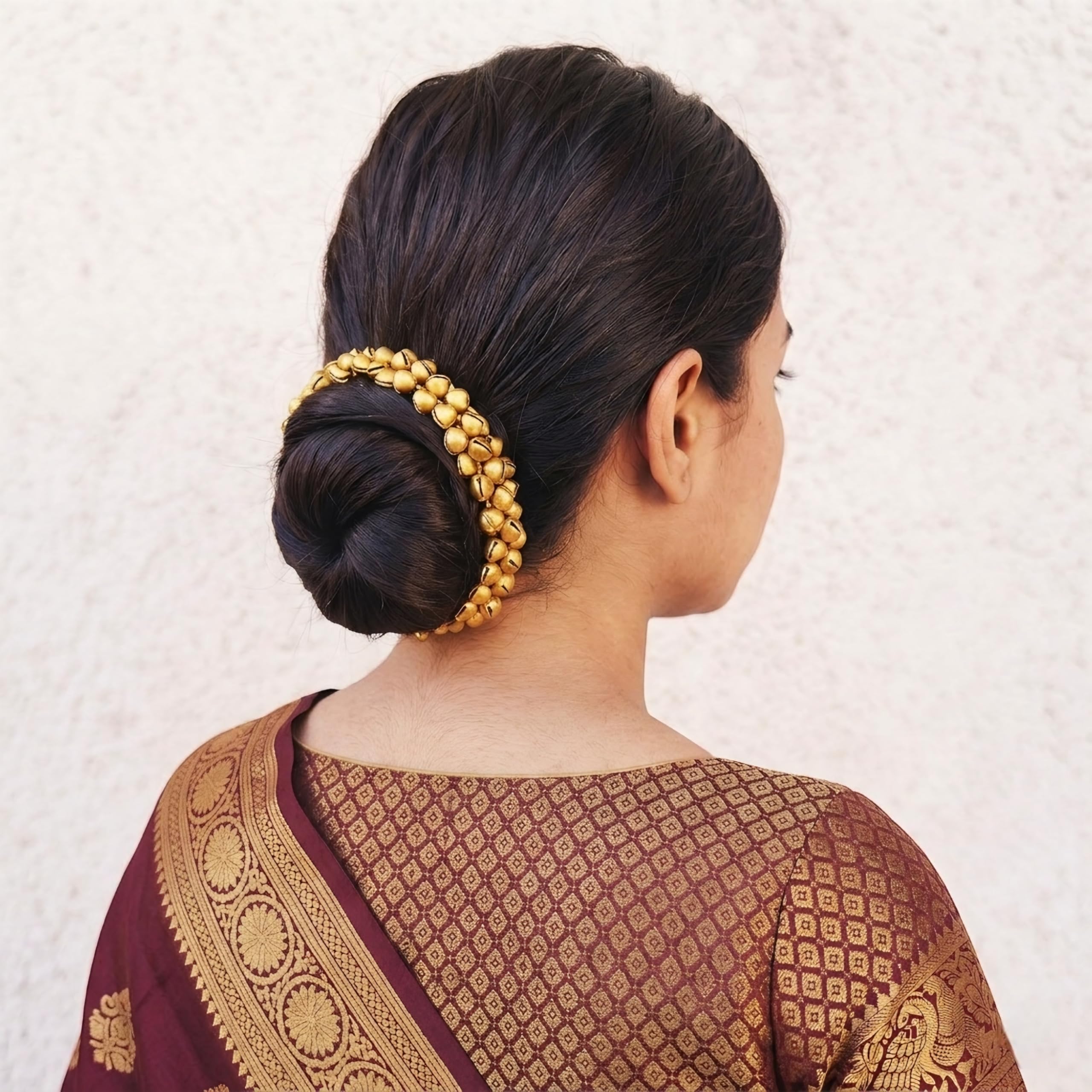 Kashmiri Traditional Ponytail Gajra Bun Juda Scrunchies With Ghungroo Tinkling Bells For Women And Girls Handcrafted Hair Jewellery Antique Aesthetic Ethnic Bun Accessory Elegant Designer Gift For Her-image-28