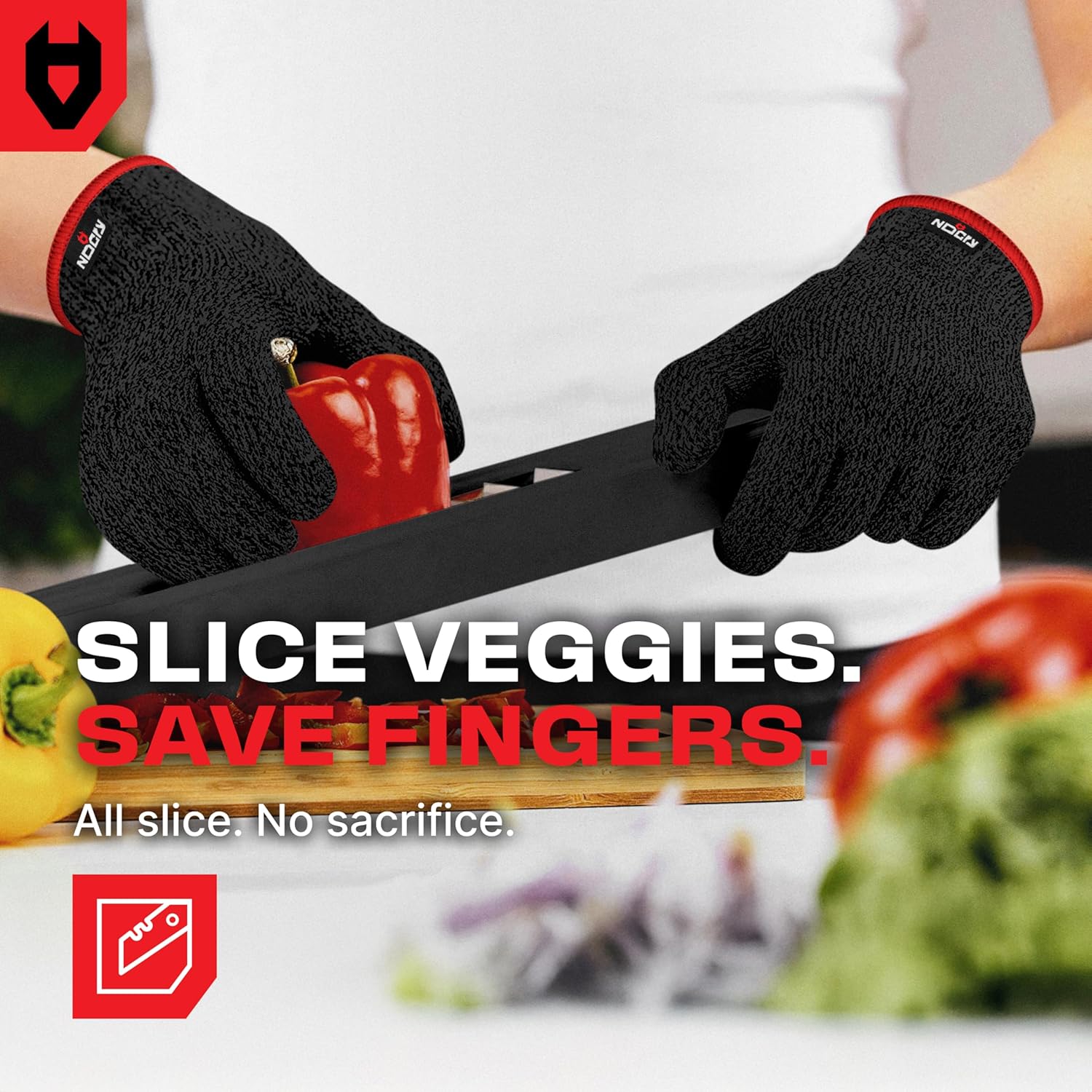 NoCry Premium Cut Resistant Gloves Food Grade — Level 5 Protection; Ambidextrous; Machine Washable; Superior Comfort and Dexterity; Lightweight — Perfect Cutting Gloves or Mandolin Glove - Image 9