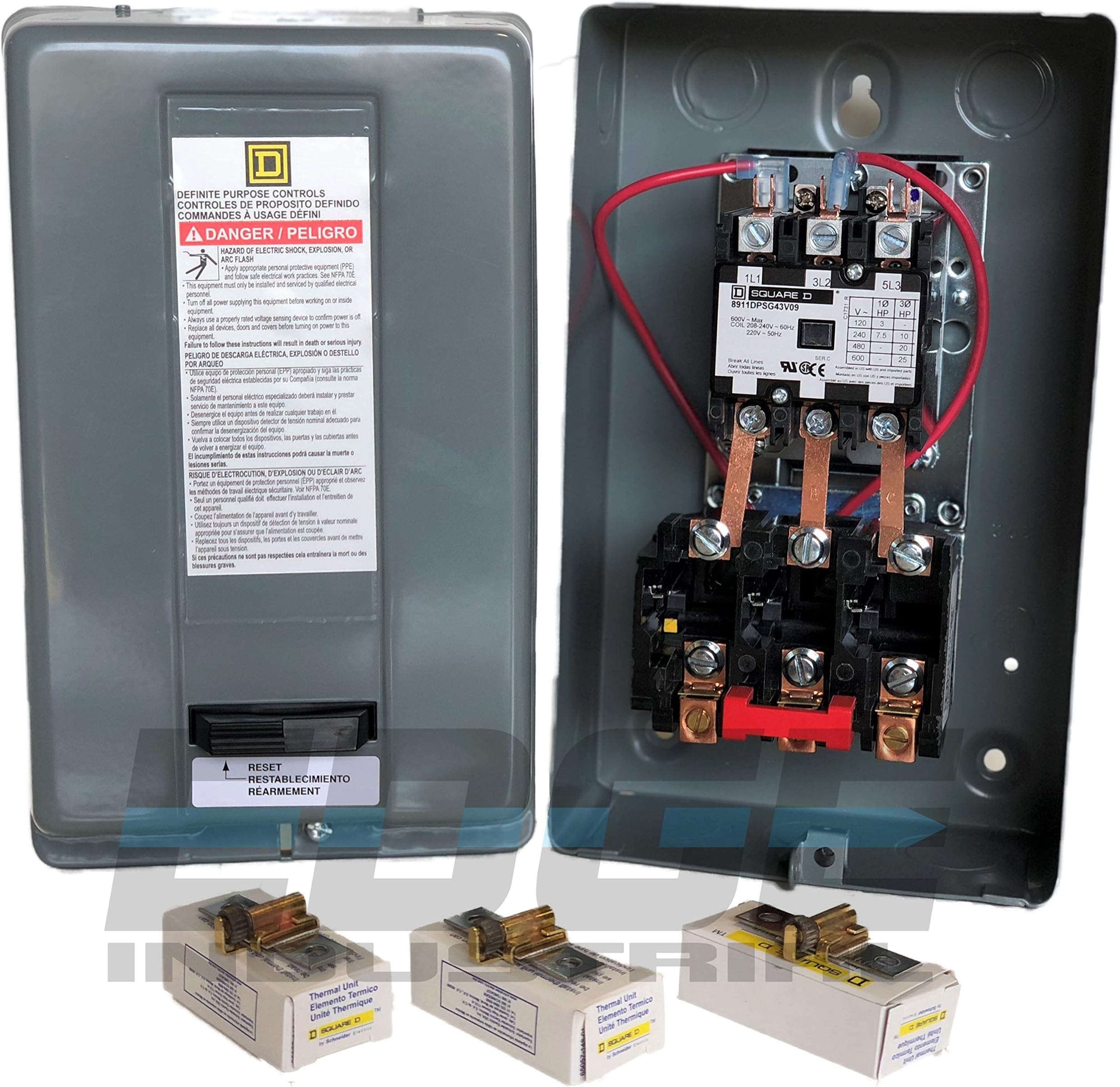 SQUARE D MOTOR STARTER CONTROL 10HP 40AMP 208230VOLT 3PHASE