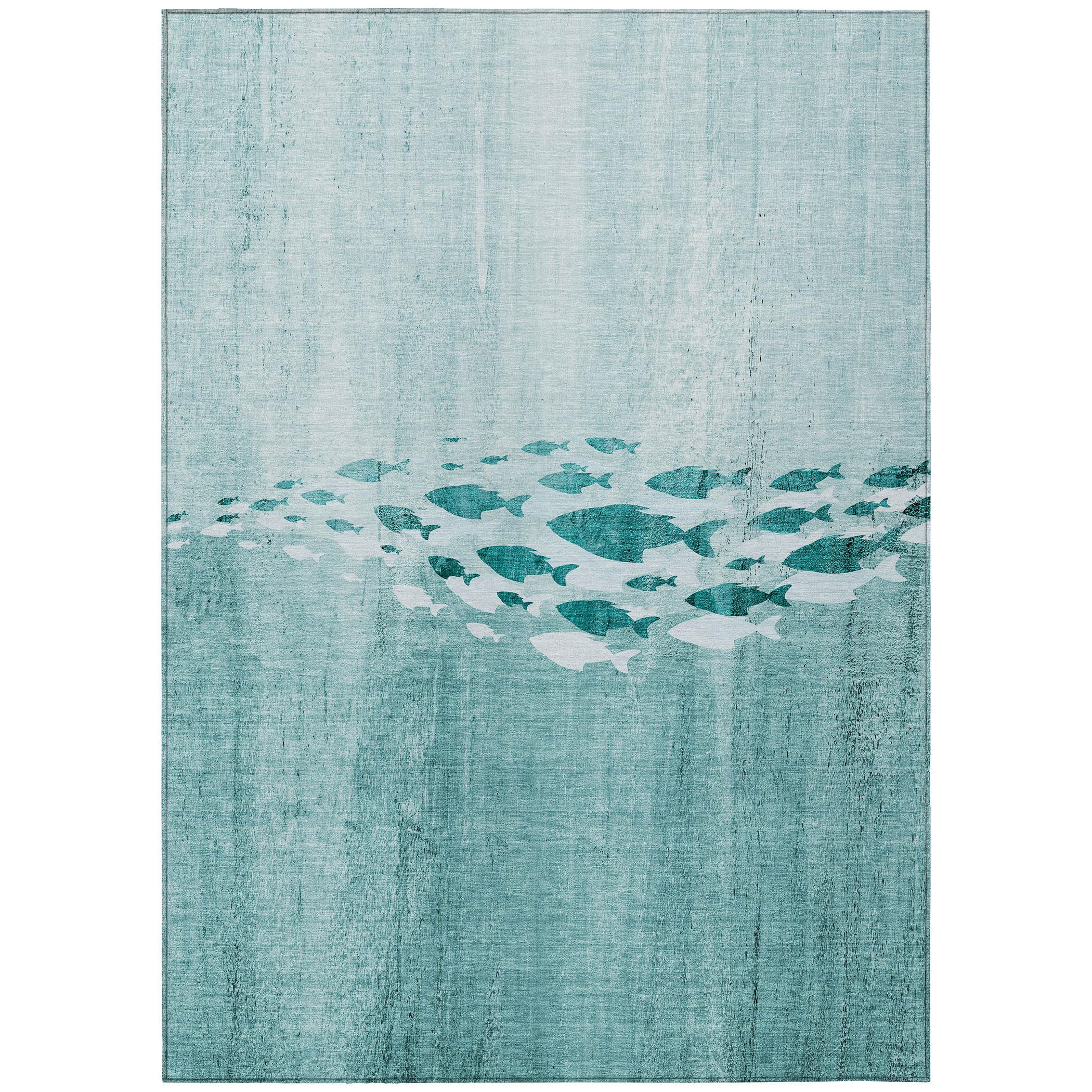 Addison Rugs Chantille ACN627 Teal 3' x 5' Indoor Outdoor Area Rug, Easy Clean, Machine Washable, Non Shedding, Bedroom, Living Room, Dining Room,