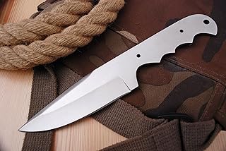 ZabyKnives ZB-7254 Handmade D2 Steel knife blank blade, Hunting knife blade for knife making, Silver - Zaby