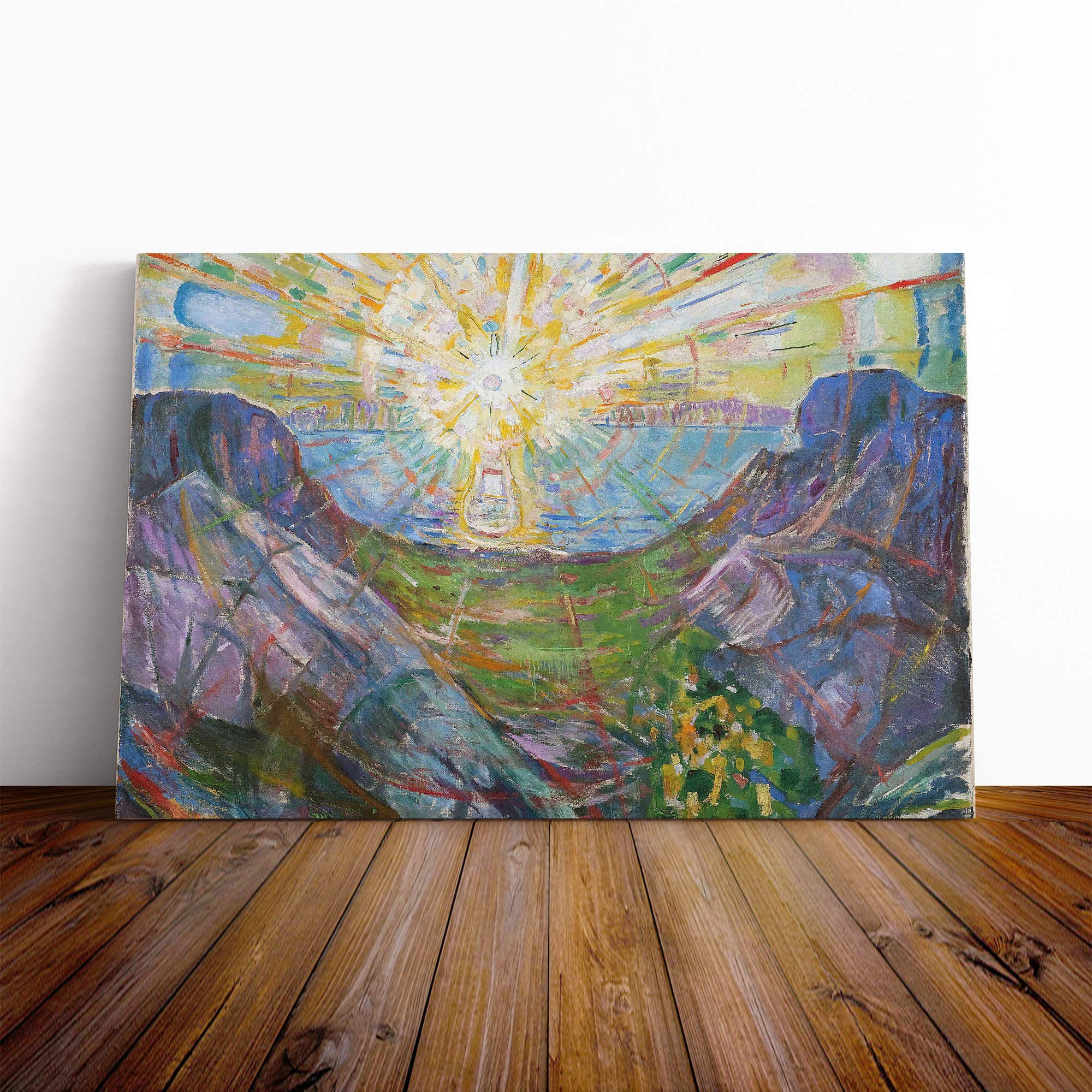 Edvard Munch The Sun Canvas Print | Gallery Wrapped 30mm Frame Wall Art | 20x14 inches | Ready to Hang | Modern Picture | Living Room Bedroom Lounge Office
