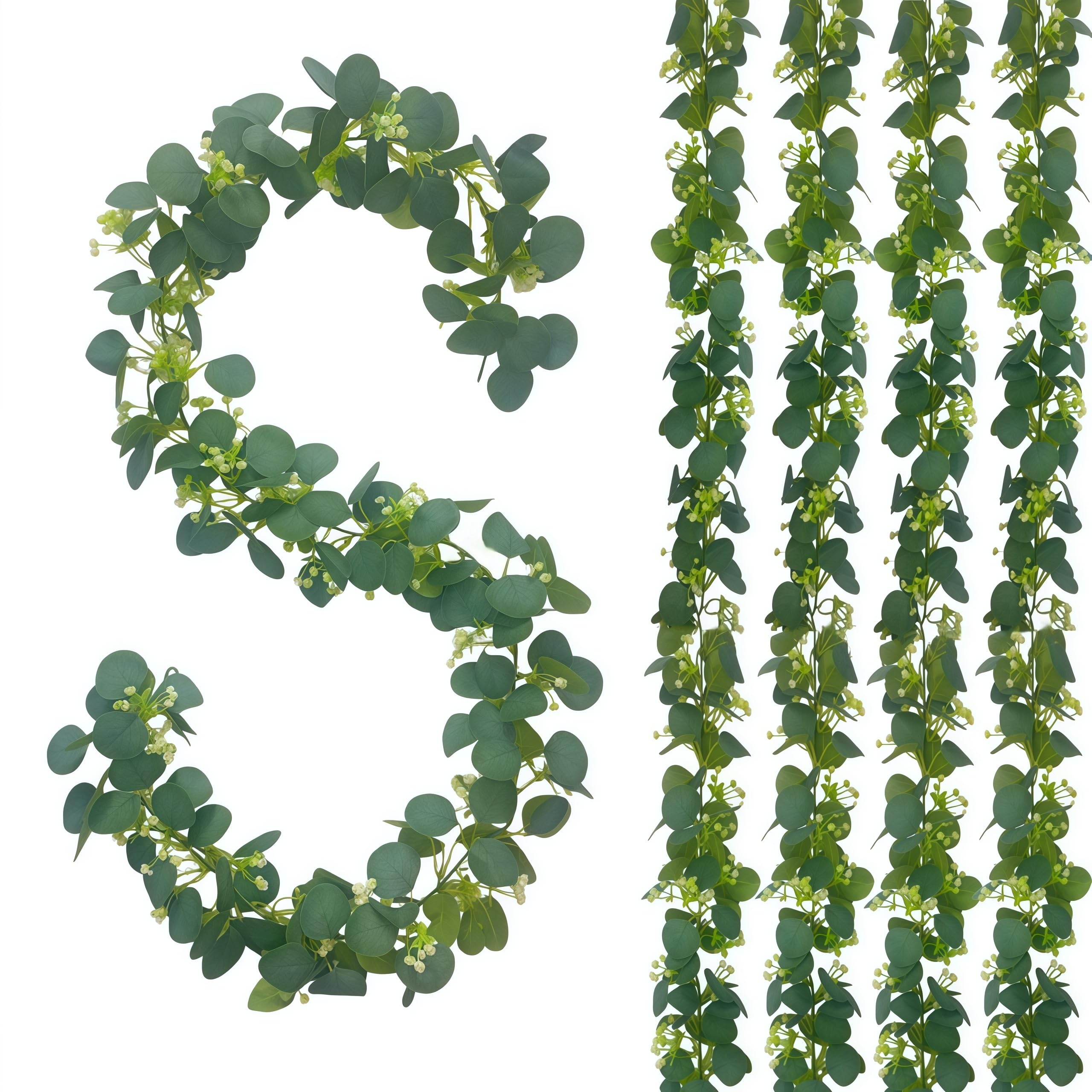 Photo 1 of Vebepluscai Artificial Eucalyptus Garland - 4 Pack, 6ft