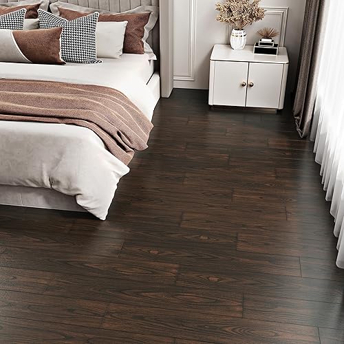 Miniatura 6 de Azulejos de suelo de baño de 6 x 36 pulgadas, azulejos autoadhesivos de vinilo de madera, impermeables, para cocina, sala de estar, dormitorio,