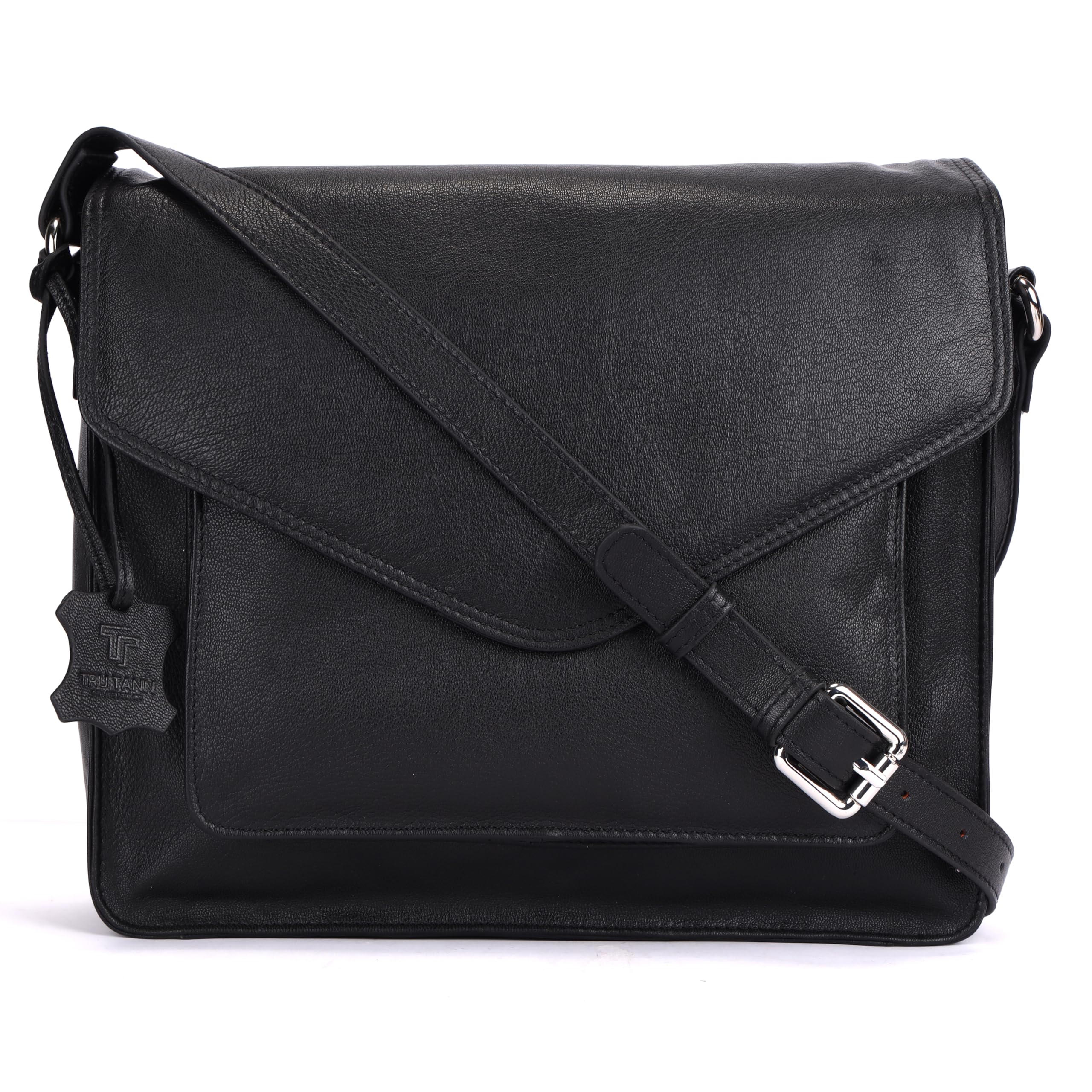 TRUTANN Leather Bag - Real Genuine Leather Crossbody Handbag Vintage Messenger Satchel with Adjustable Strap Shoulder Bag
