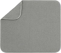 Vista 38 de S&T INC. Tapete de microfibra para secado de platos, reversible y absorbente para cocina, de 16 x 18 pulgadas, color negro