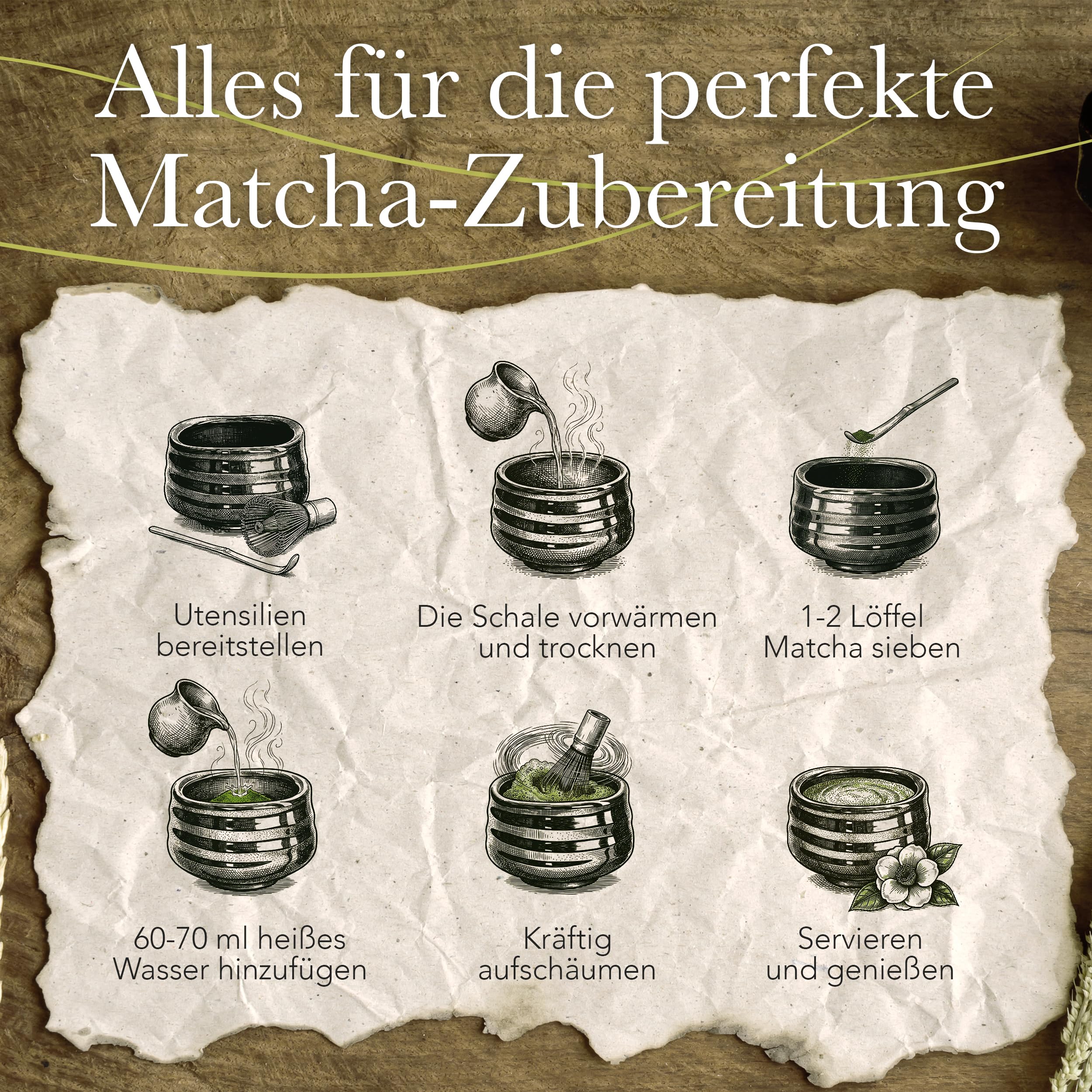 TOKYO design studio – 4-teiliges Matcha Set in hochwertiger Geschenkverpackung - mit Matchaschale, Bambusbesen, Bambuslöffel & Teebesenhalter - Traditionelle Teezeremonie – Edle Keramik in Türkisgrün