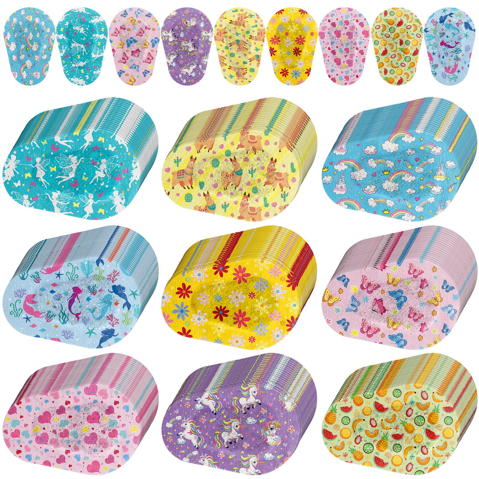 Toulite 270 Pcs Kids Eye Patches 9 Styles Adhesive Eye Patches Girls