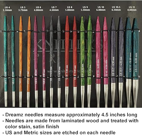 Miniatura 3 de Knitter's Pride Dreamz 200601 - Juego de agujas de tejer intercambiables de lujo, con 1 bolsa de proyectos Artsiga Crafts