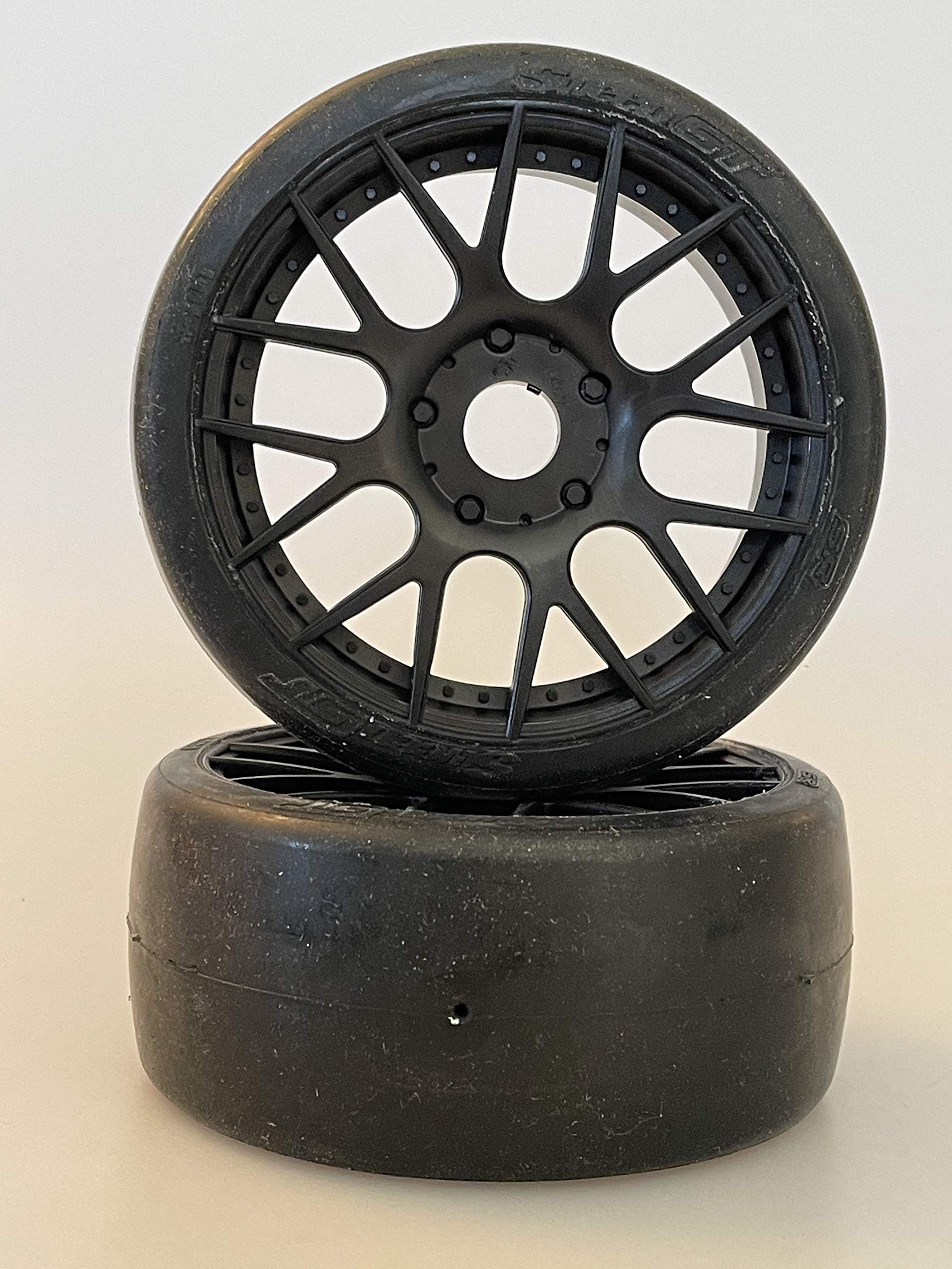 Sweep Racing40140E414 1:8 GT Belted Slick EXP 40 Shore Black Spoke Rim (2)