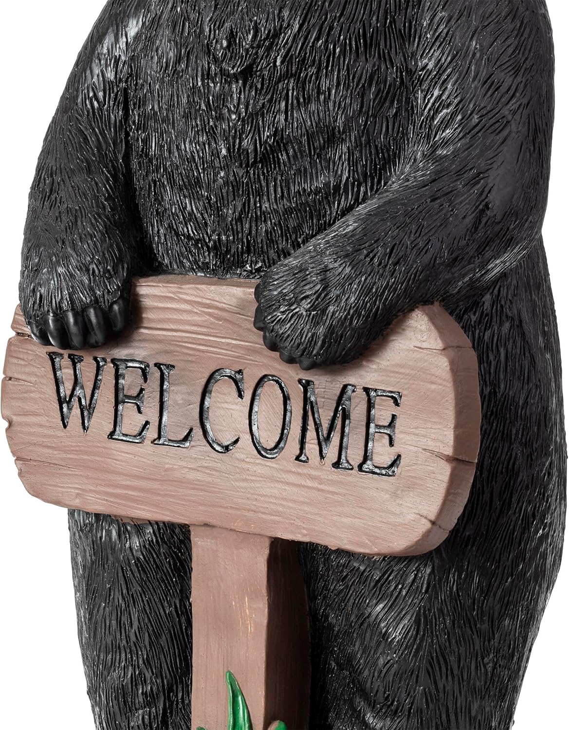 36" Tall Black Bear Lawn Decoration with Welcome Sign