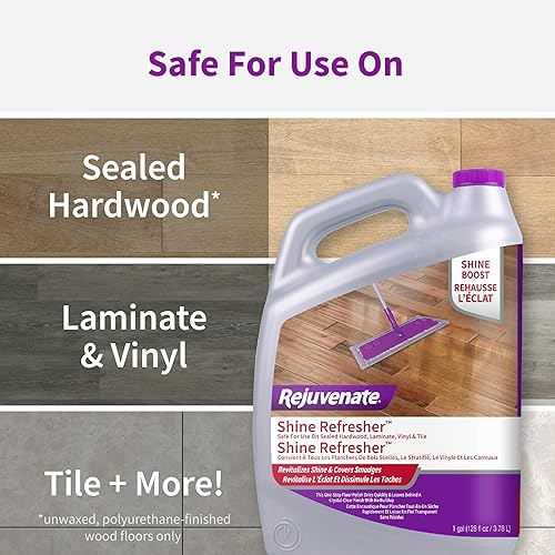 Miniatura 7 de Rejuvenate Shine Refresher - El restaurador de esmalte de madera dura elimina arañazos de suelos de madera restaura el brillo y protege el vinilo