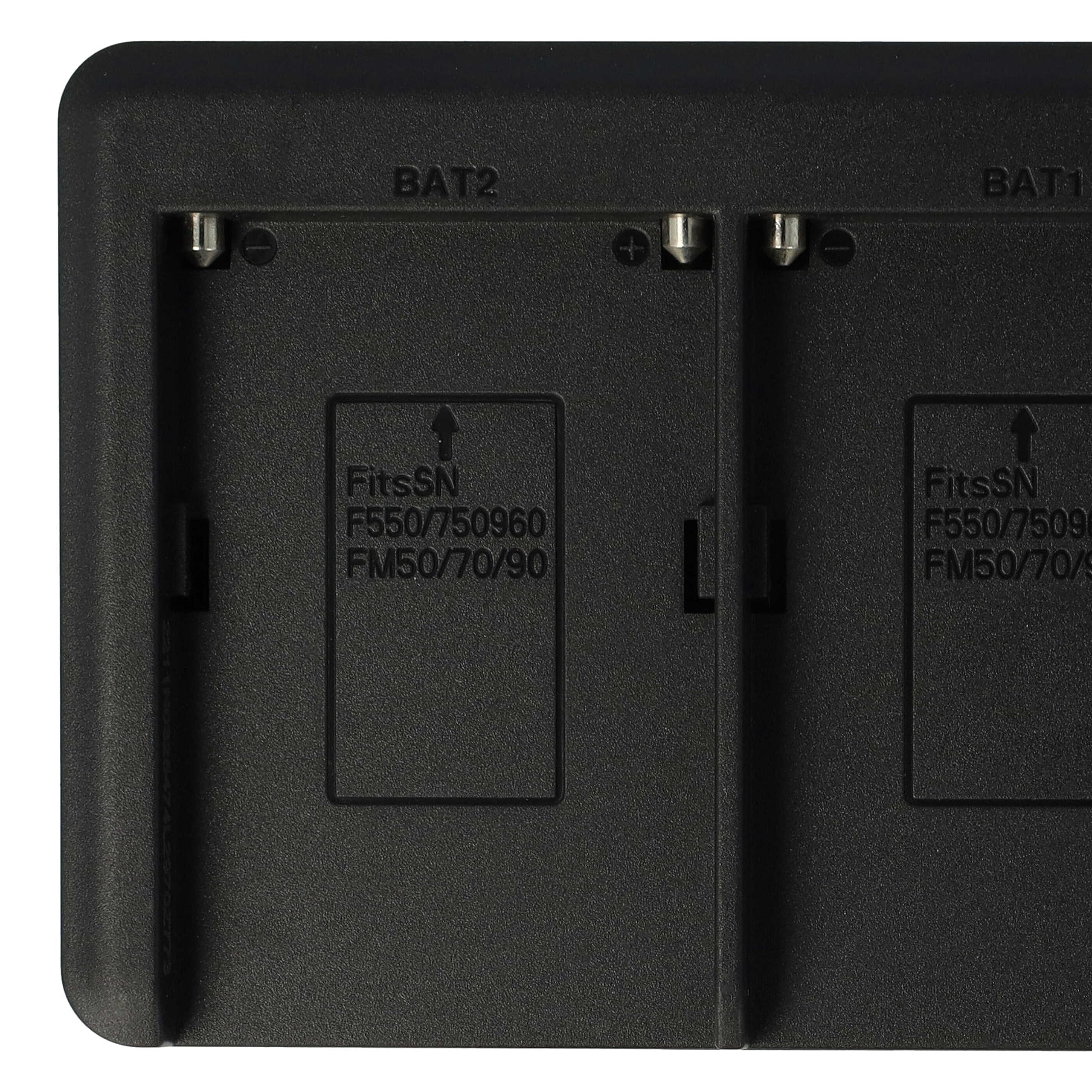 Chargeur Double Vhbw Pour Batteries Sony Cybershot | Compatible DSC-F707 F717 F828 R1 | Station Charge Rapide + Câble Micro-USB
