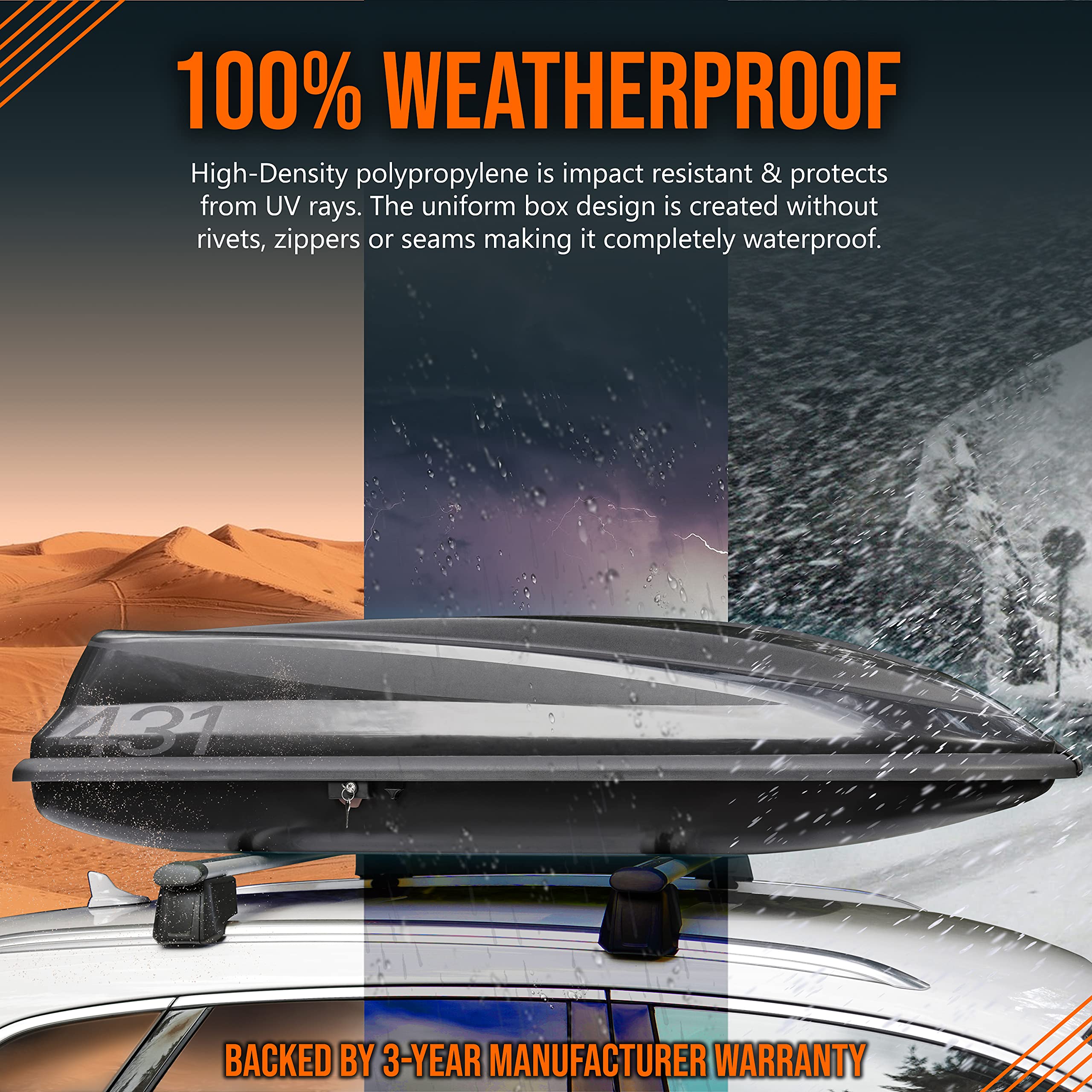 CAM HardShell Vehicle Rooftop Cargo Carrier Universal Mount Fits