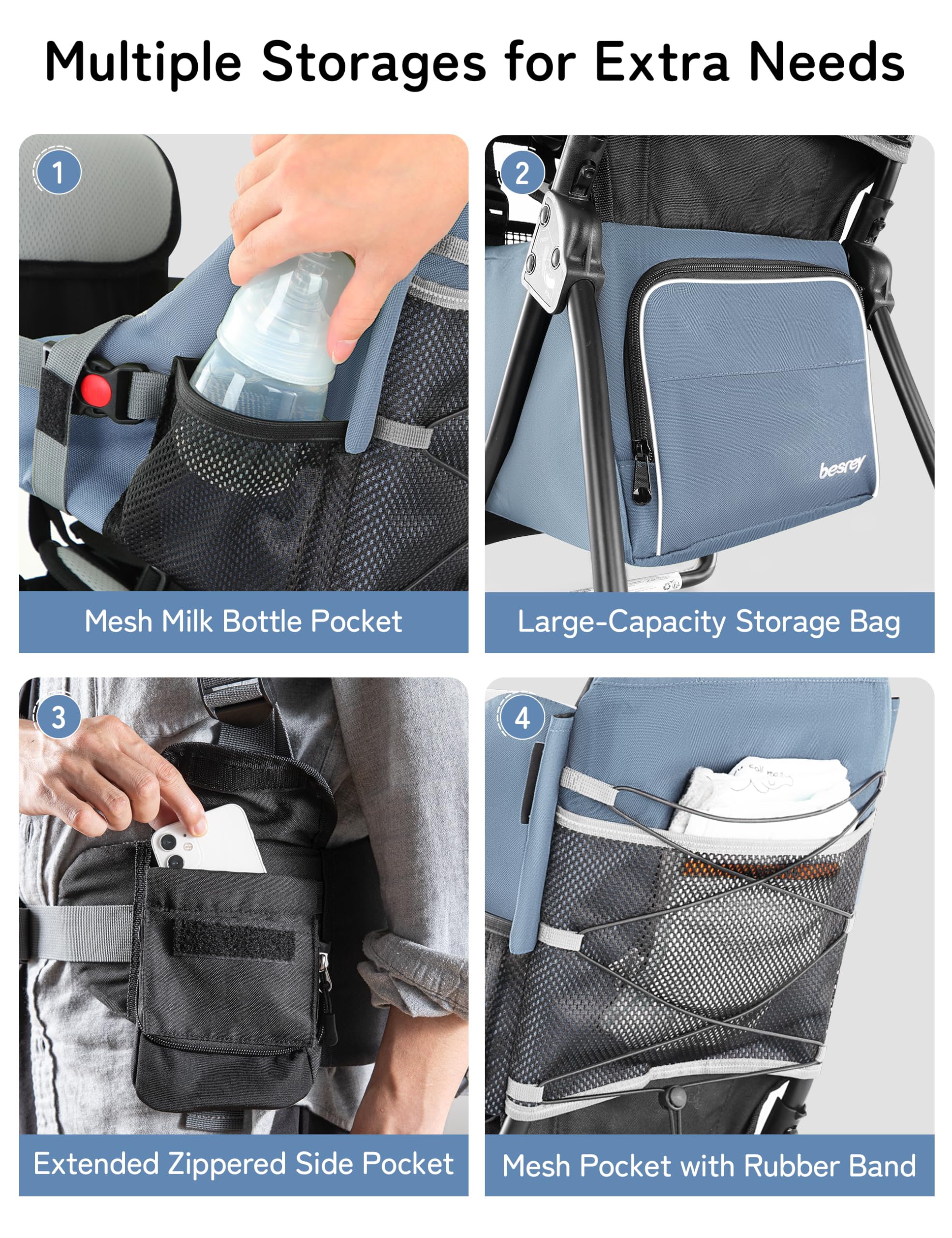 besrey Mochila portabebés, mochila de senderismo para niños pequeños con asiento de seguridad de 3 alturas, correas ajustables y cinturón de cintura, marco plegable, ligero, gran capacidad, para