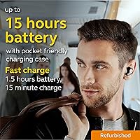 Vista 3 de Auriculares Jabra Elite 65t inalámbricos con Alexa, con funda de carga, con clasificación IP55 - Negro titanio (renovados)