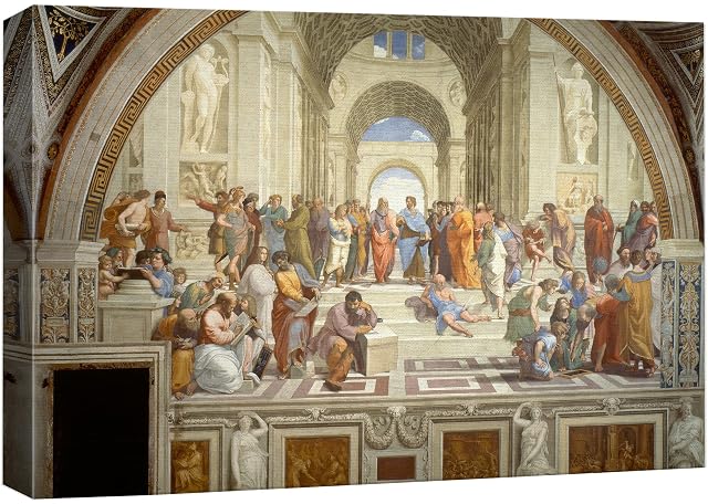 wall26 Canvas Print Wall Art The School of Athens by Raphael People Historic Illustrations Fine Art Traditional Scenic