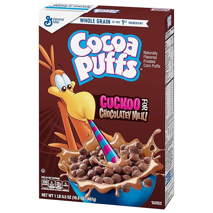 Cocoa Puffs Chocolate Cereal 16.5 oz Box Cold Breakfast Cereals