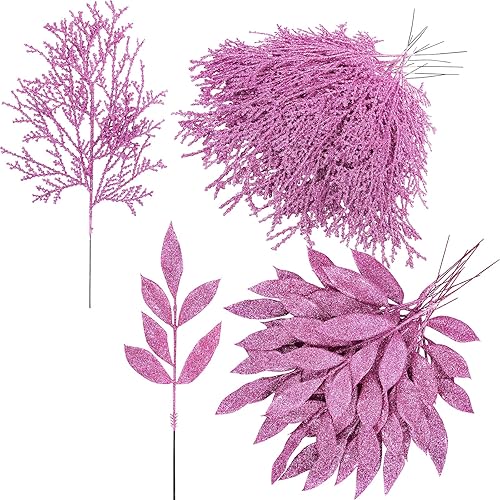 Winlyn 30 piezas de hojas artificiales de Navidad en aerosol, púas de cedro, adornos dorados para árbol de Navidad, tallos florales para coronas de disponible en Yaxa Guatemala