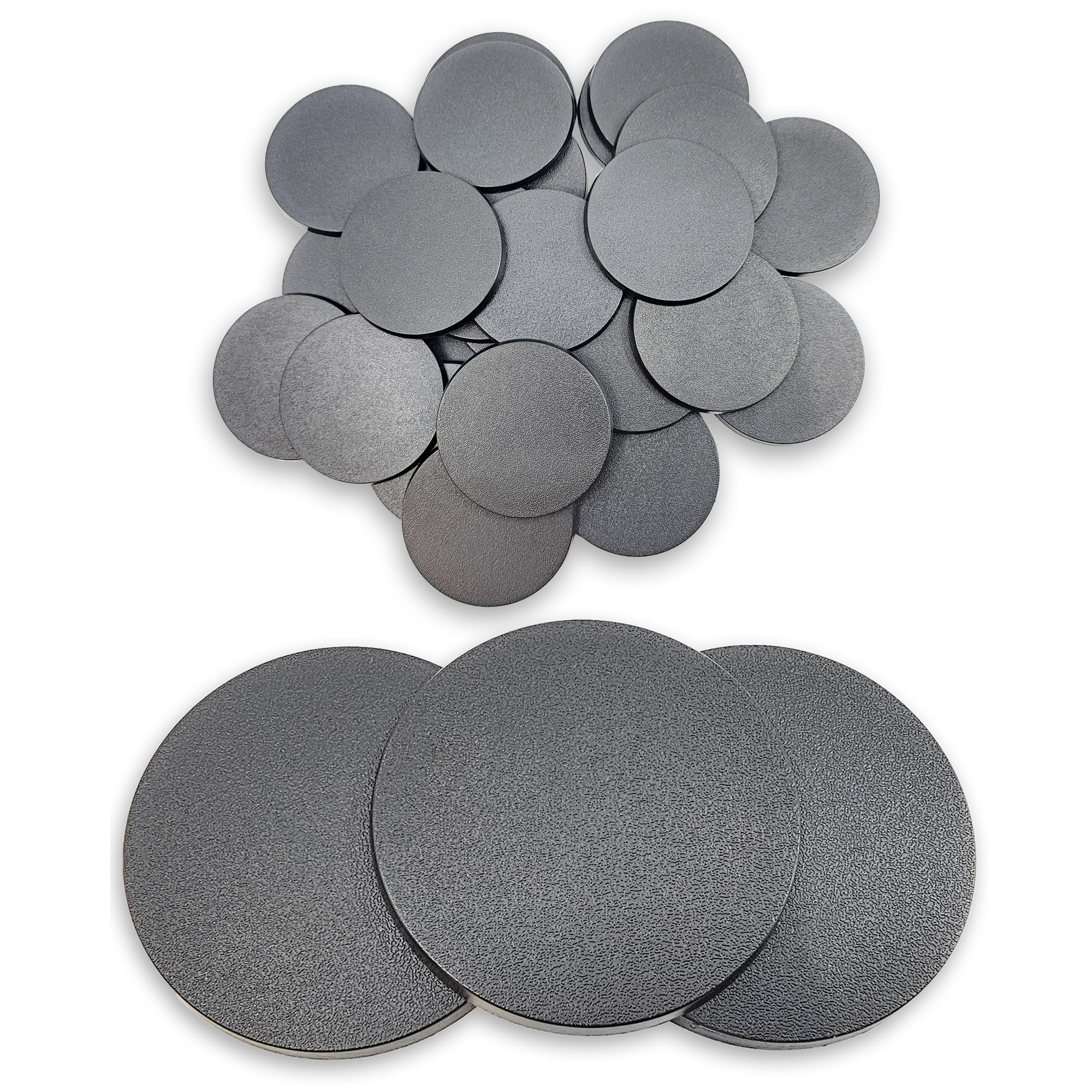 Hobby Heaven 60mm Round Plastic Warhammer Bases - Black Miniature Bases for Wargaming Miniatures Figures - Model Painting Plastic Figures Wargame Miniatures - Durable Tabletop Games (25pcs)