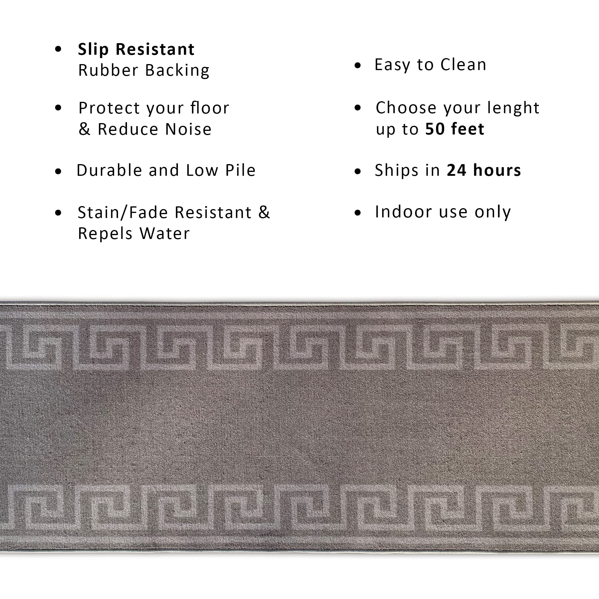 🏠 Alfombra Gris Personalizable Para Pasillo - Tamaño A Elegir (26x31 O Más) - Poliamida Resistente