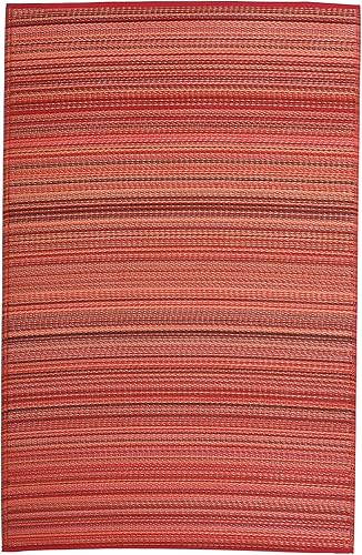 Miniatura 2 de Fab Habitat - Tapete de plástico reciclado para exteriores, impermeable, resistente a la decoloración y a las arrugas, a rayas, para patio, pórtico,