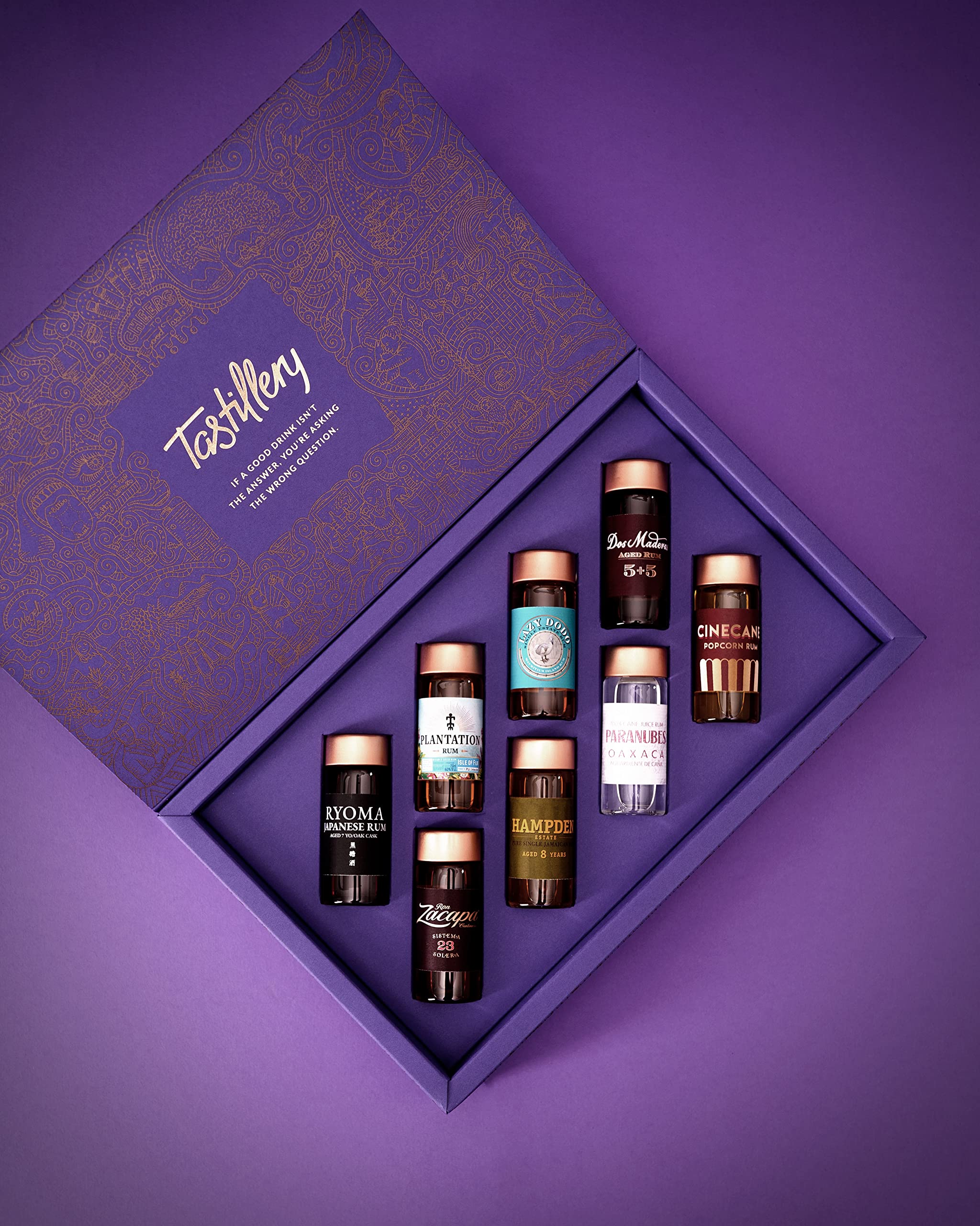 Tastillery World of Rum Tasting Probierset 8x 30ml | Mini Rum Geschenk Set | Rum Alkohol Geschenkset | Geschenke für Männer