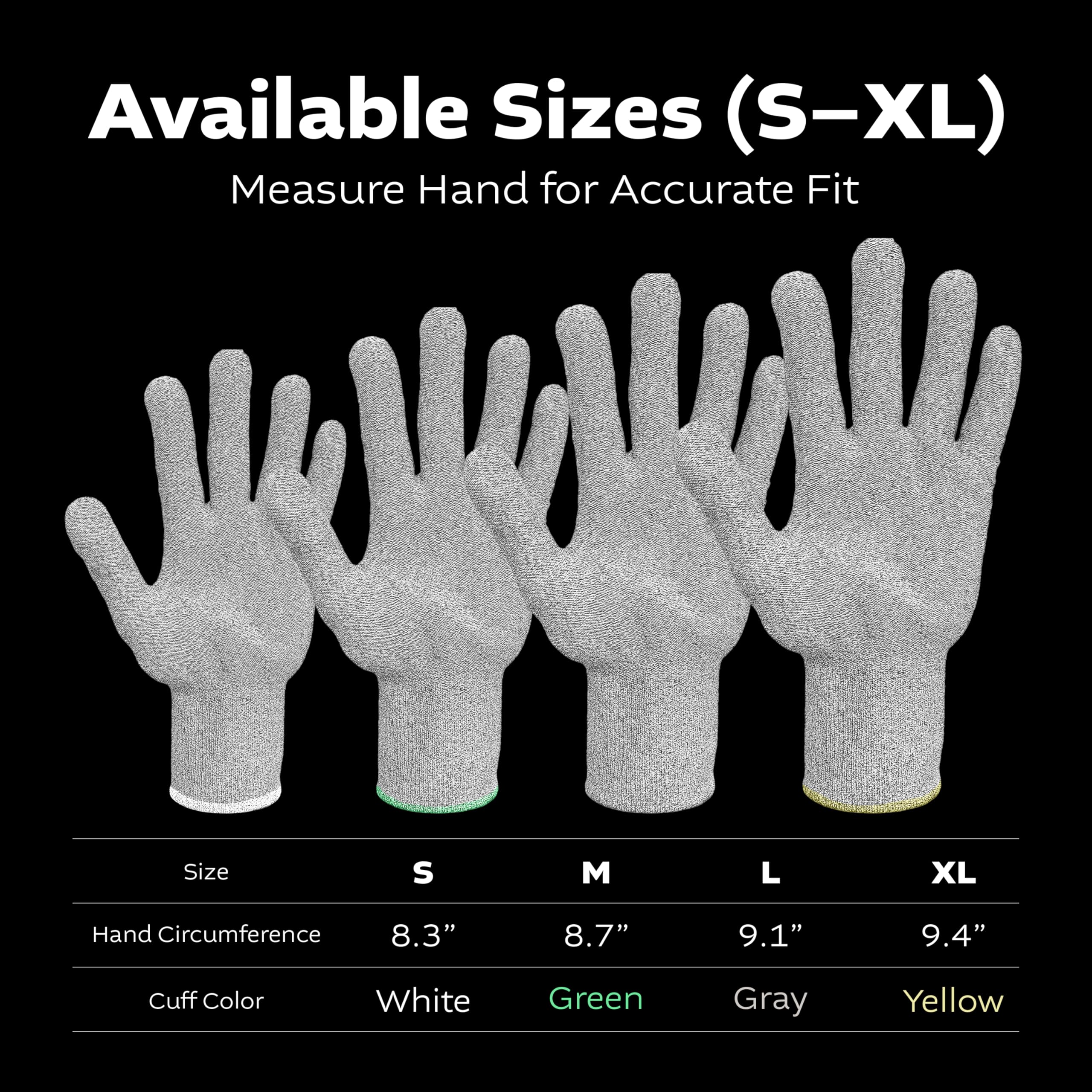 Gants en fibre de verre gris 5 paires (L)