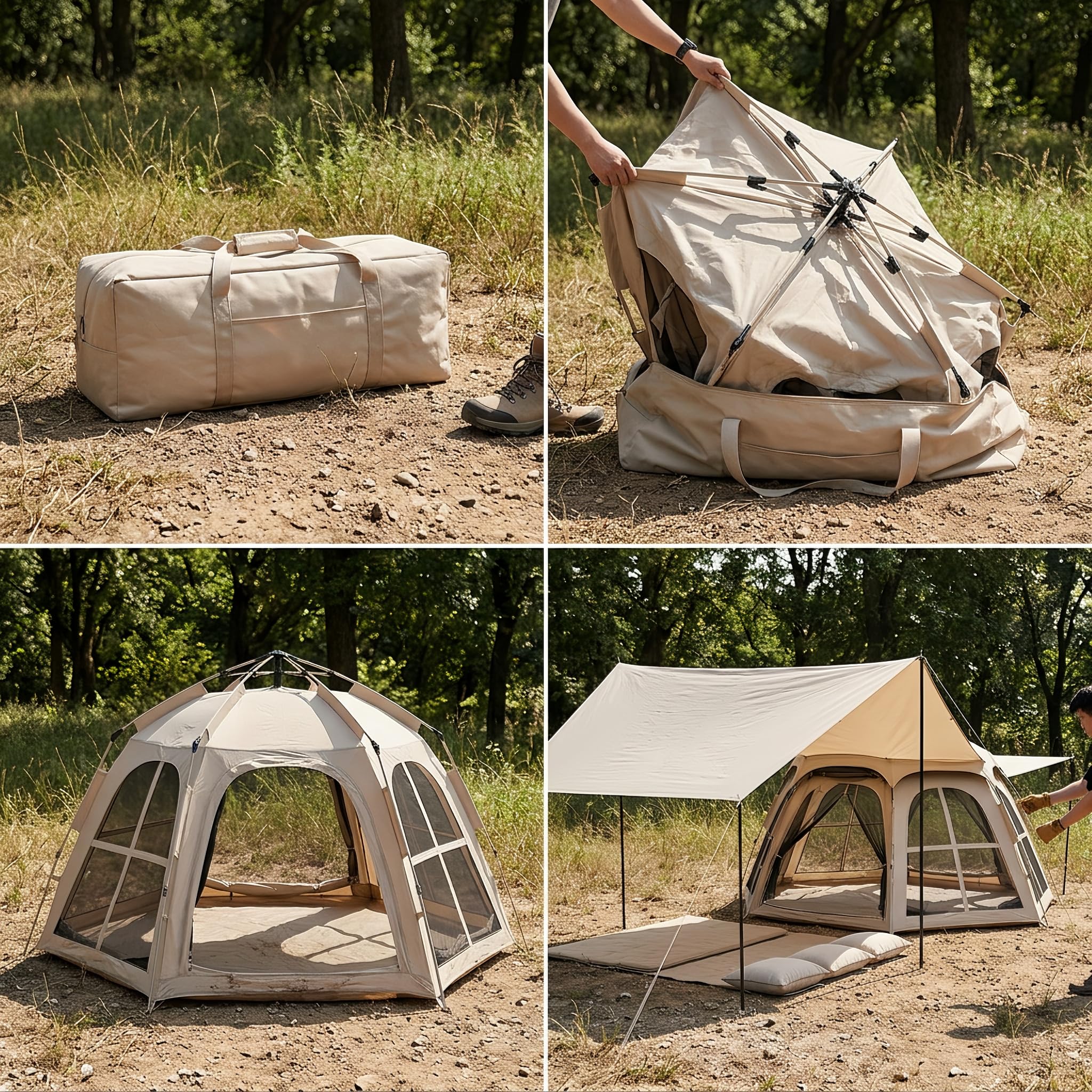 Automatisches Camping Zelt für 2, 3, 4 oder 6 Personen – Wasserdichtes Outdoor Zelt mit -Schutz