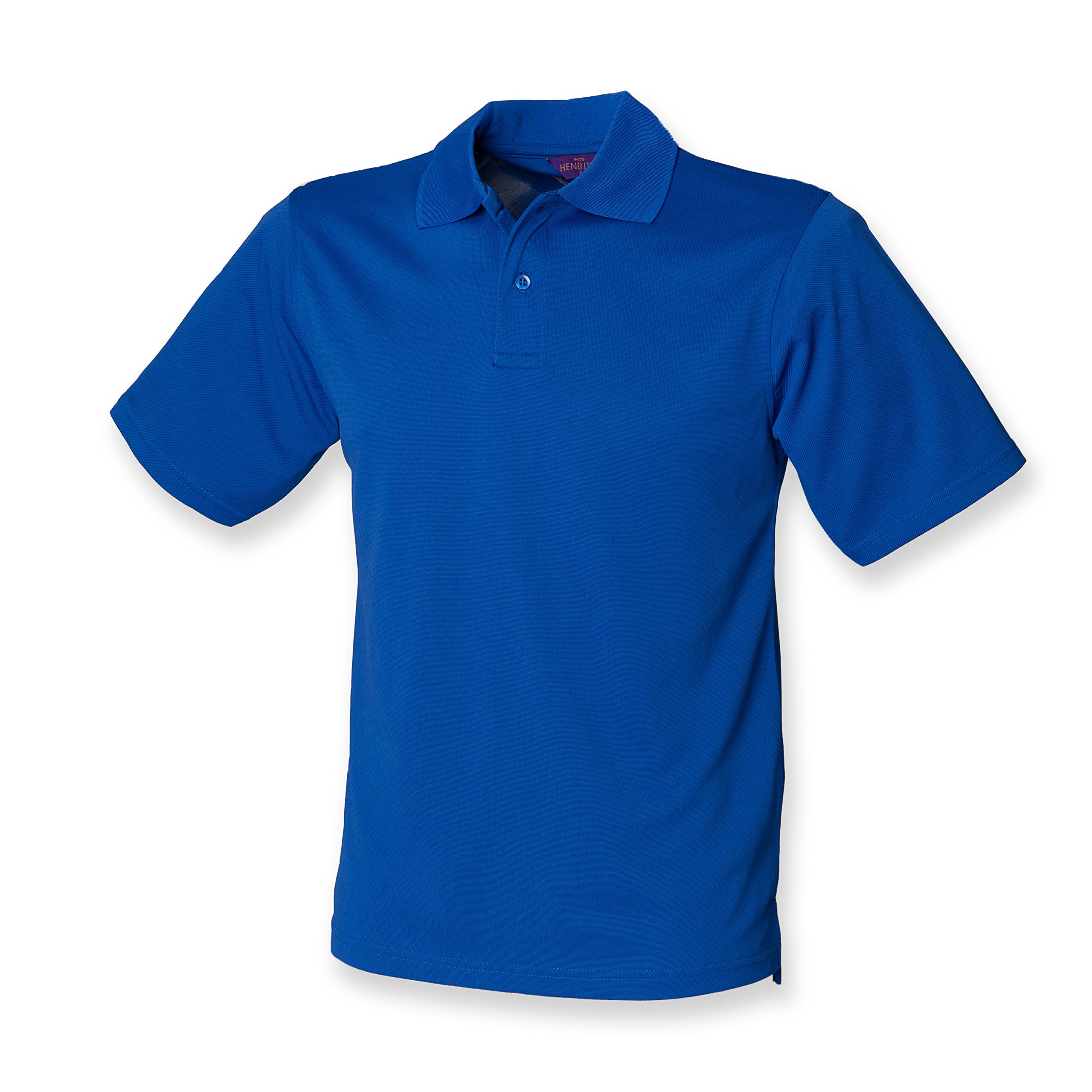 Henbury Mens Coolplus Wicking Pique Polo Shirt Royal L