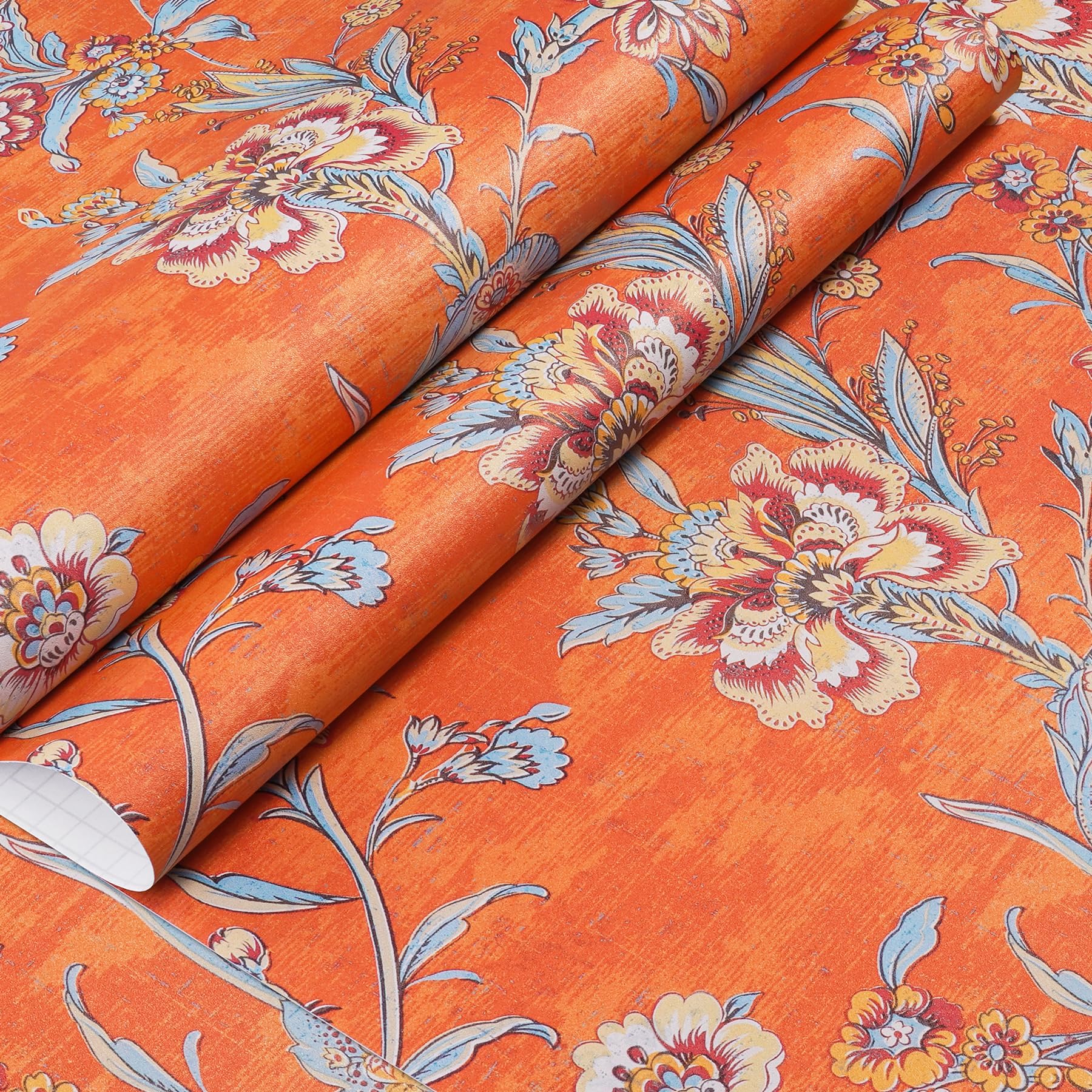Decotalk Papel Pintado Vintage Floral Autoadhesivo Flores Hojas 44.5X900cm