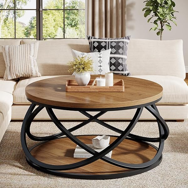 Striking Live Edge Coffee Table Ideas for Natural Style 7 Round Wood Grain Storage Table
