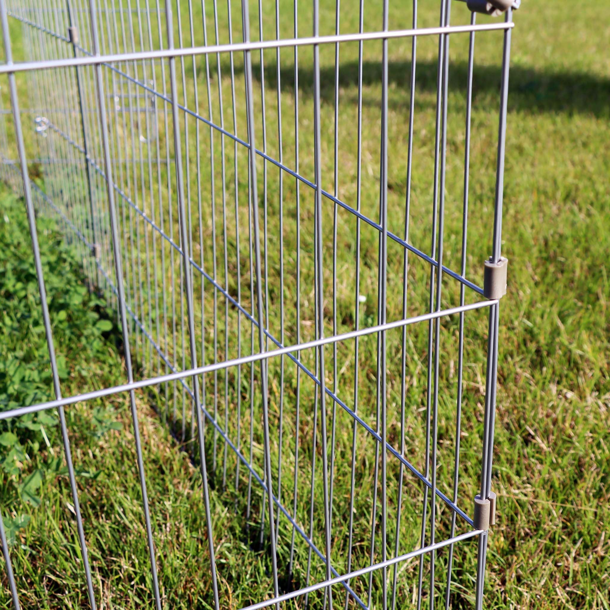 Wiltec Enclos pour Petits Animaux 1800x750x750 mm Acier Clôture avec Toit Grillagé