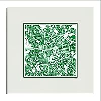 Vista 118 de O3 Design Studio Mapa de corte de papel Madrid negro mate de 20 x 20 pulgadas
