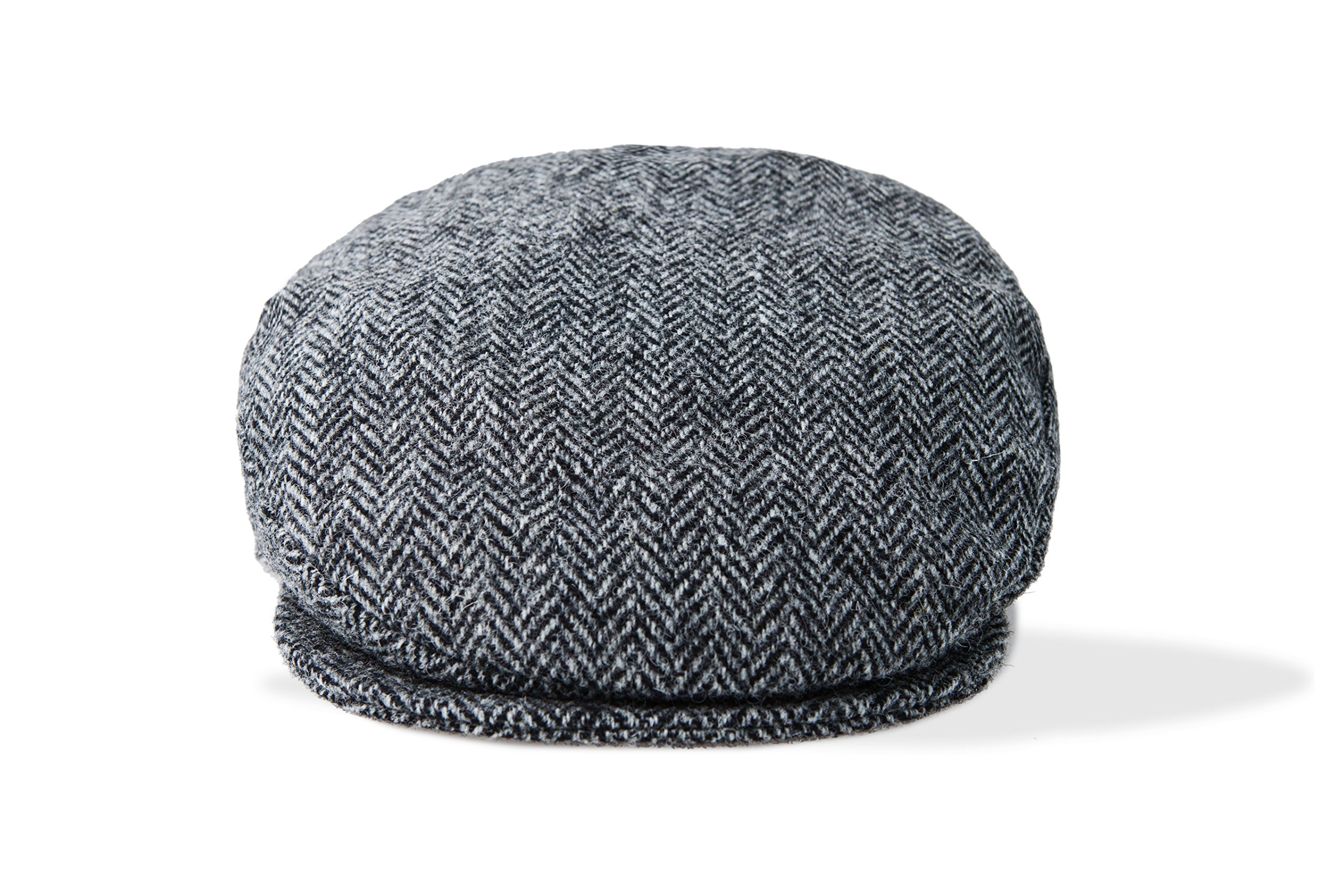 Boyne Valley KnitwearTweed Patchwork Irish Flat Cap (Grey Herringbone, Small)