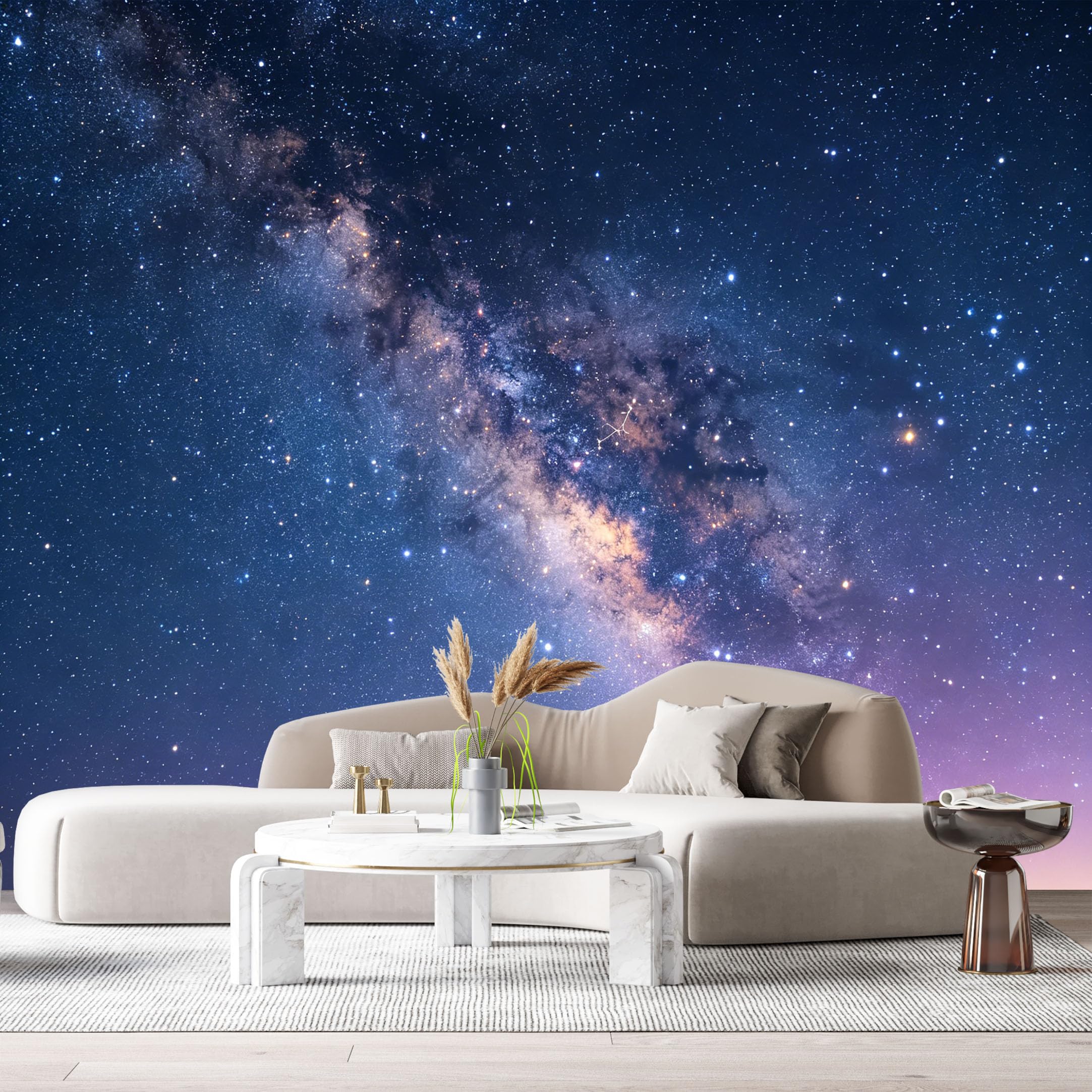 Custom Size Wall Murals Starry Sky Galaxy Cosmic Night Abstract Space Scene SelfAdhesive Wall Fabric Removable Large Wallpaper for Photo Living Room