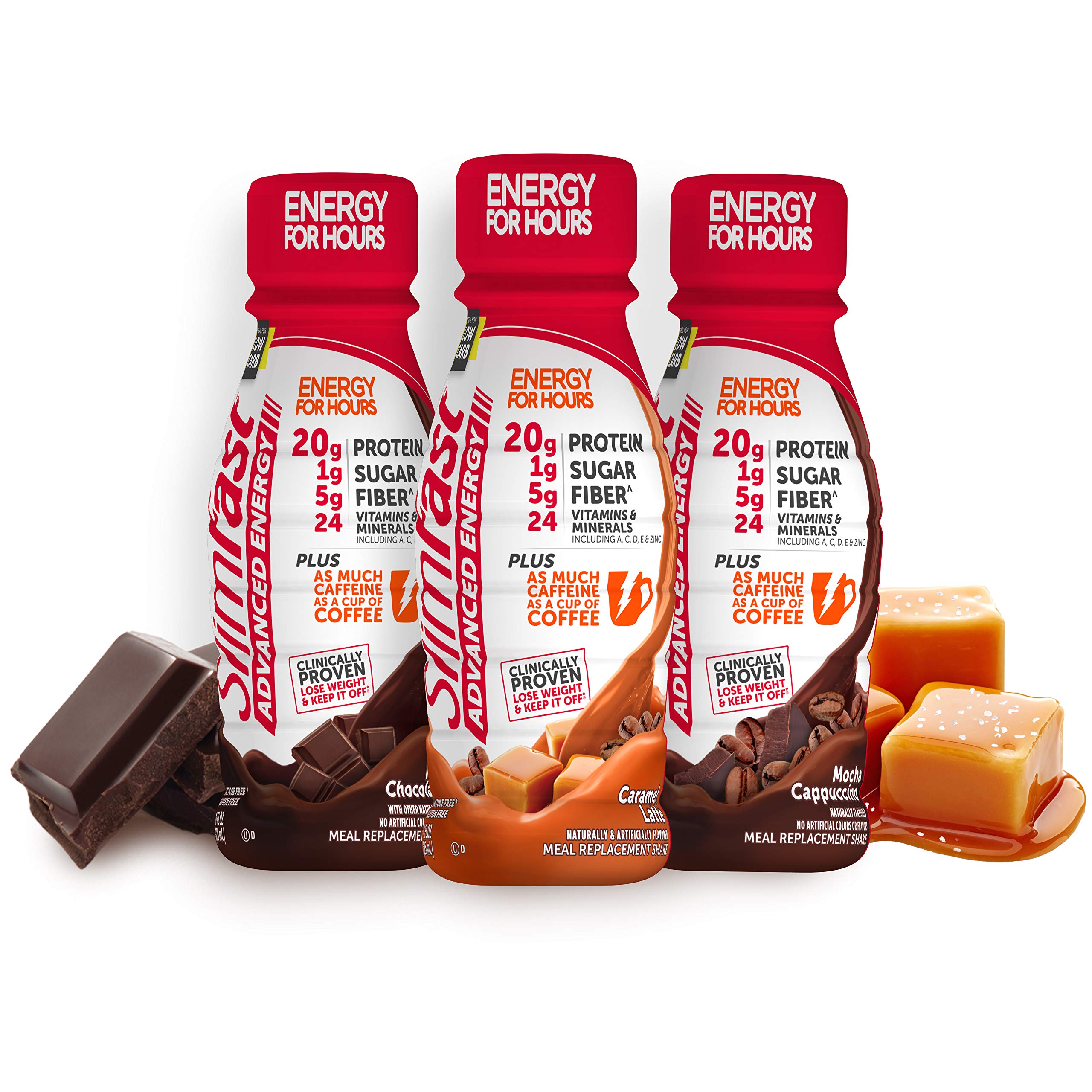 SlimFast Advanced Energy High Protein Meal Replacement Shake, Caramel