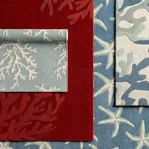 Miniatura 4 de MarkDay - Alfombras de área Hounslow de 2 x 8 pies alfombra de área de transición color azul y marfil para sala de estar dormitorio o cocina 2 pies