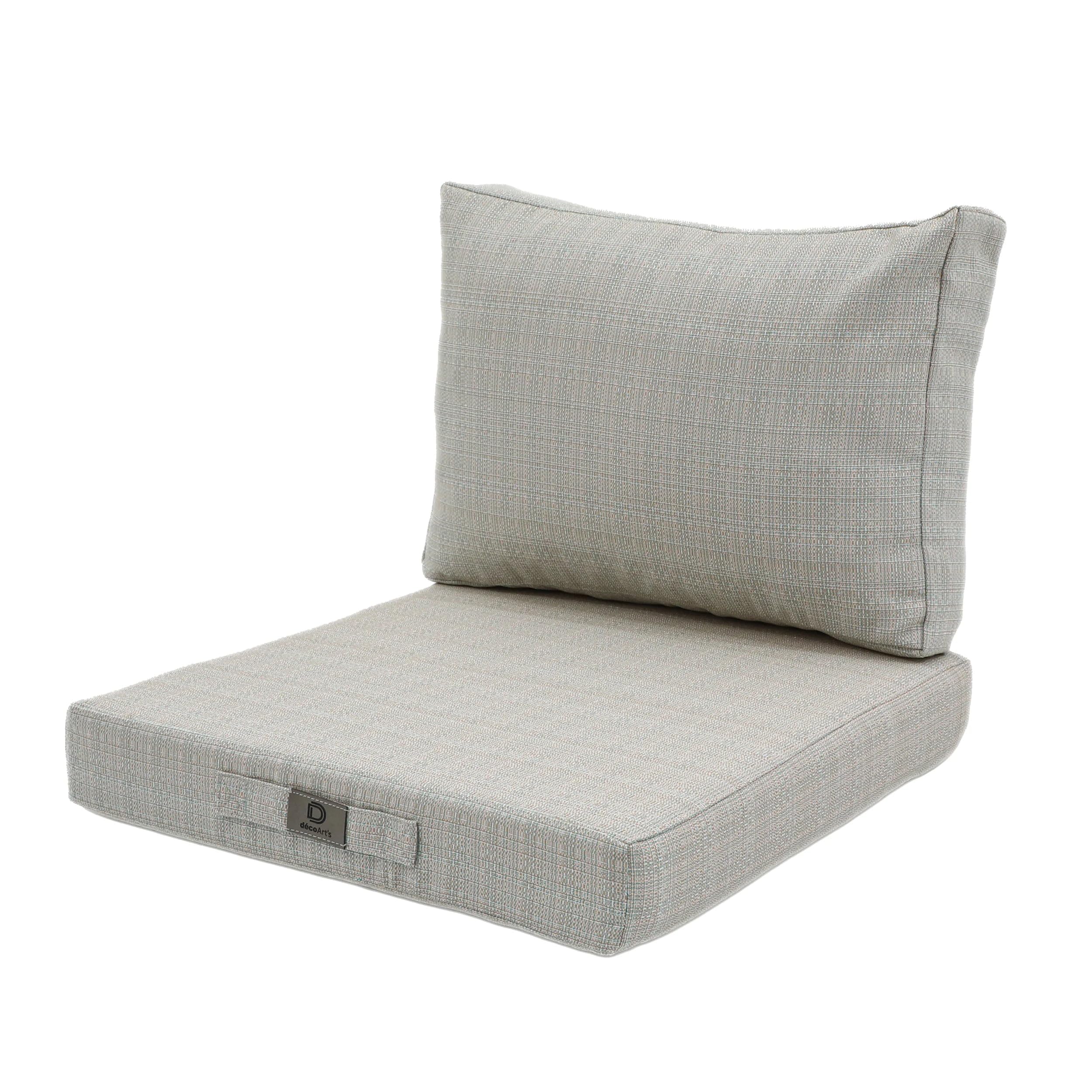 Cuscini da Esterno Impermeabili e Sfoderabili, Set 2 Pezzi Seduta e Schienale per Divano, Sedia o Poltrona da Giardino, 50x50 cm, Beige Turchese
