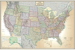 24x36 United States Wall Map Poster Mural: A Detailed Depiction of the US Geography