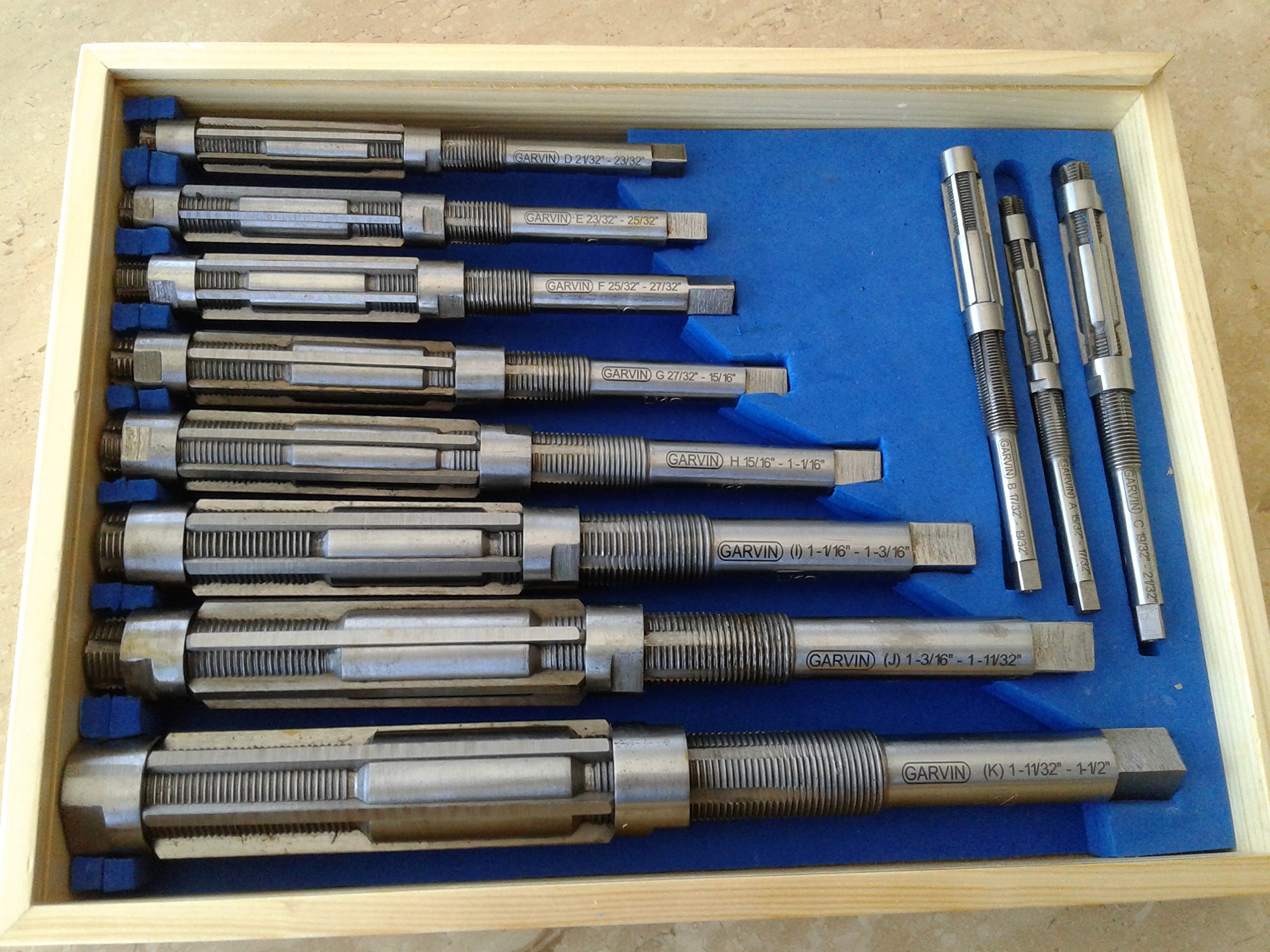 ACTOOLS Juego de 11 escariadores de mano ajustables A-K, H4-H14, 15/32 a 1-1/2 pulgadas, HSS 6 cuchillas