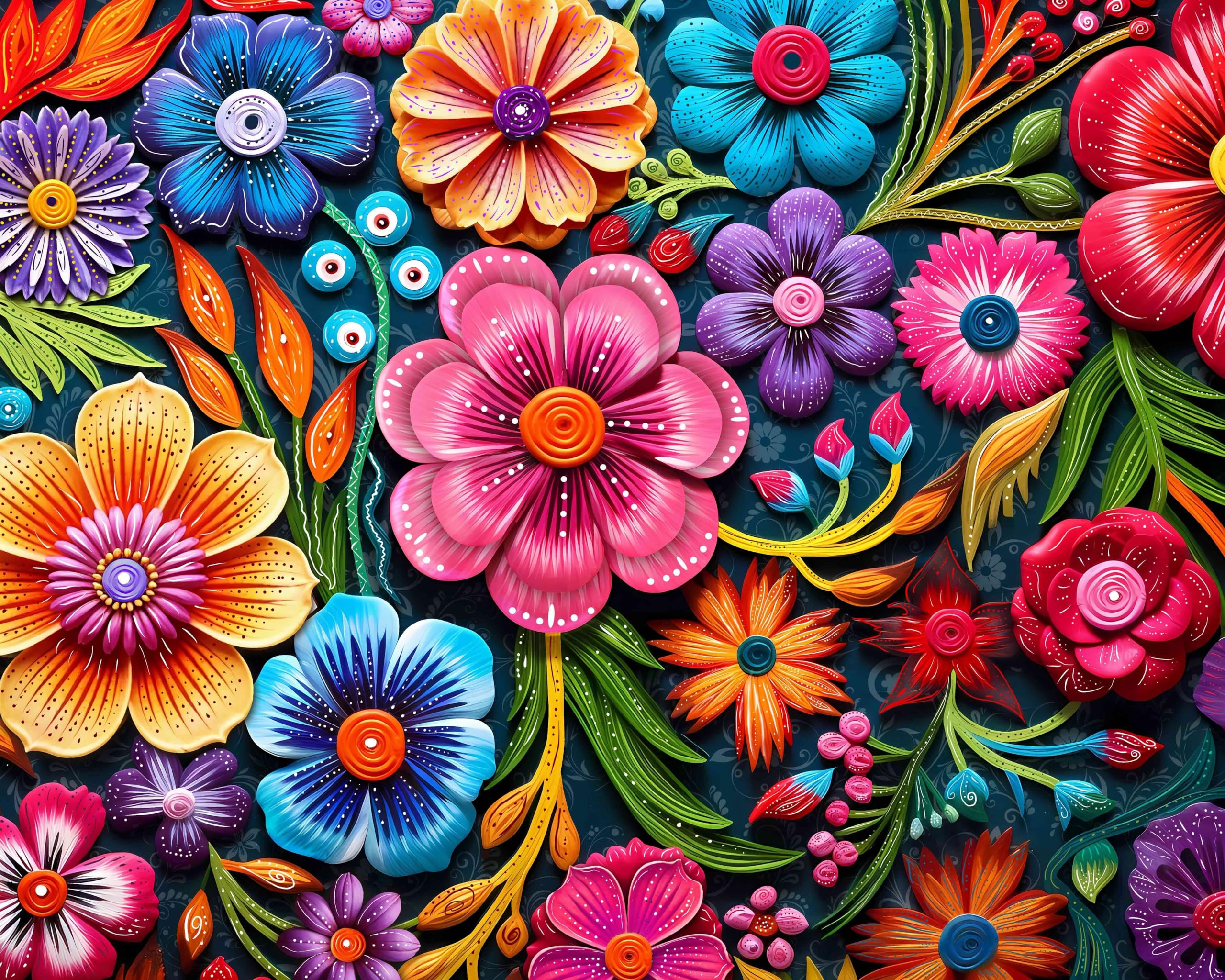 Floral Fiesta 1000 Piece Jigsaw Puzzle for Adults | Unique Cut Pieces, Made in USA, Eco-F…