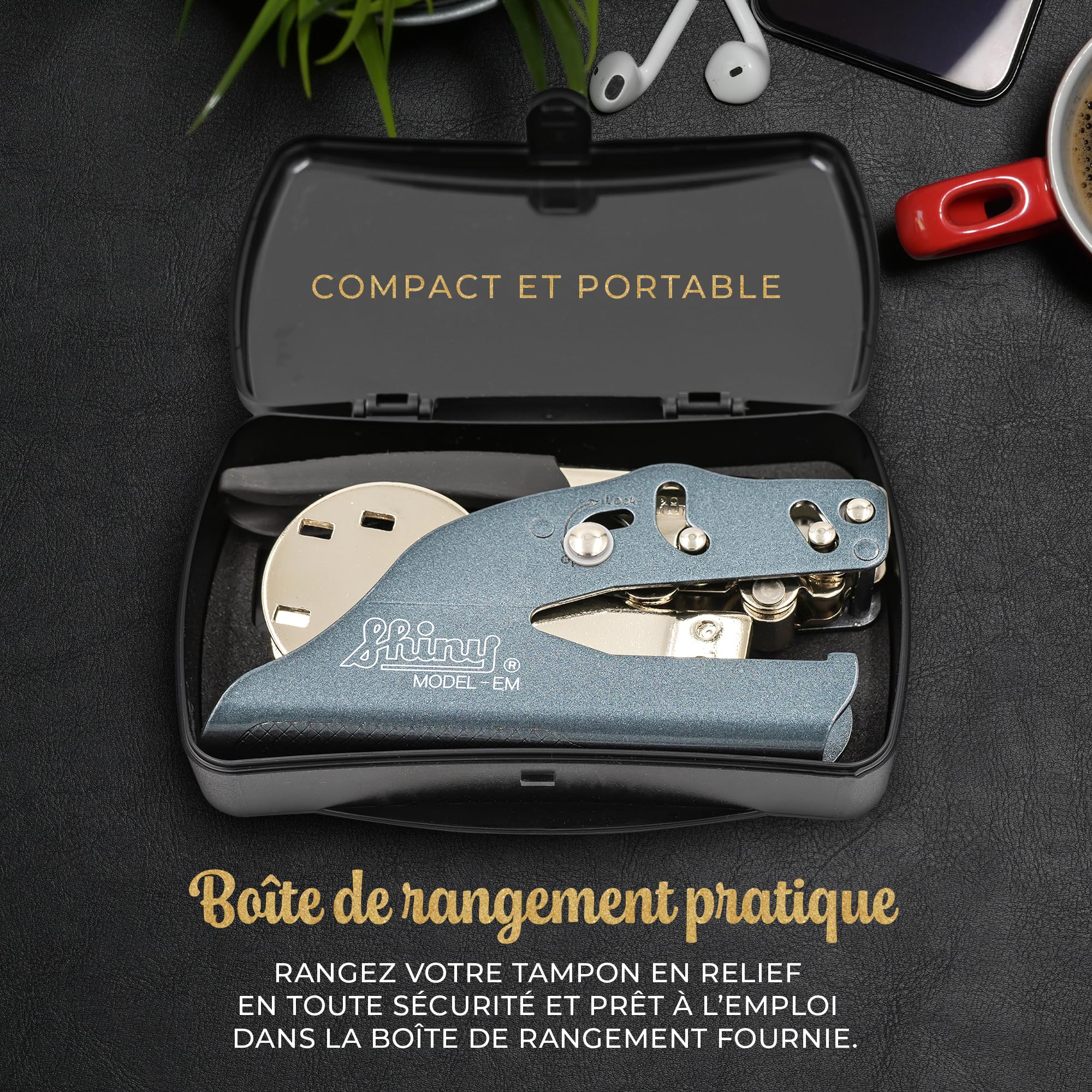 Embosseur Ex Libris personnalisé pour livres – Tampon à sec avec nom gravé, 41 mm – Pince à gaufrage de bibliothèque – JUST REFINE (Insignia Eternitas)