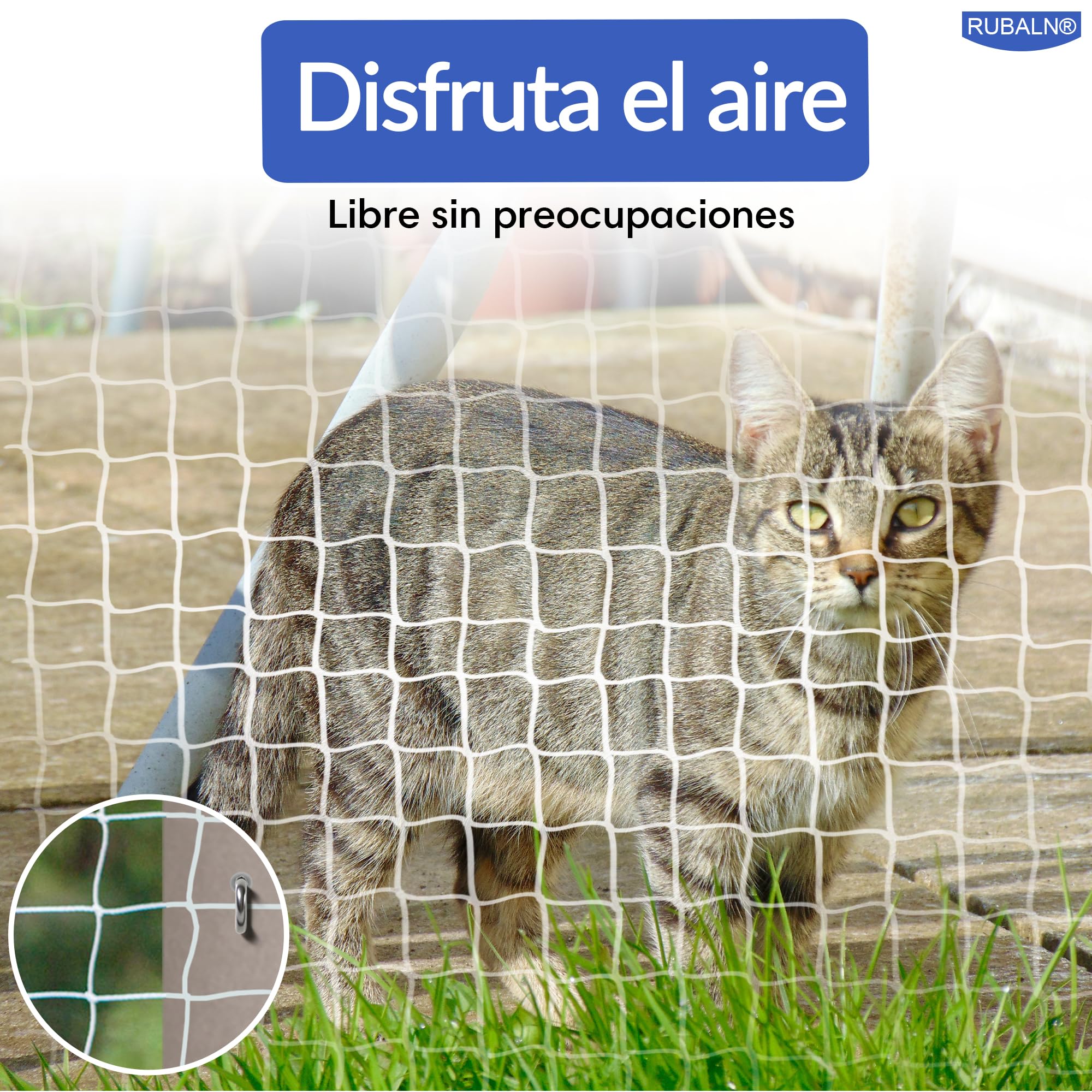 ️Red para Gatos Terraza-Red Gatos Ventanas Balcon-Malla para Gatos de Nylon Transparente-Red Gatos Terraza-Resistente+Kit instalación+Instrucciones de instalación+Juguete para Mascota (3x8)