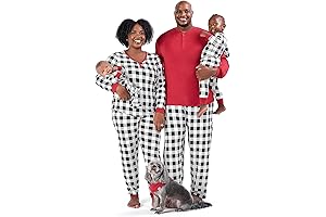 Unisex Baby Buffalo Check Holiday Family Matching Pajamas
